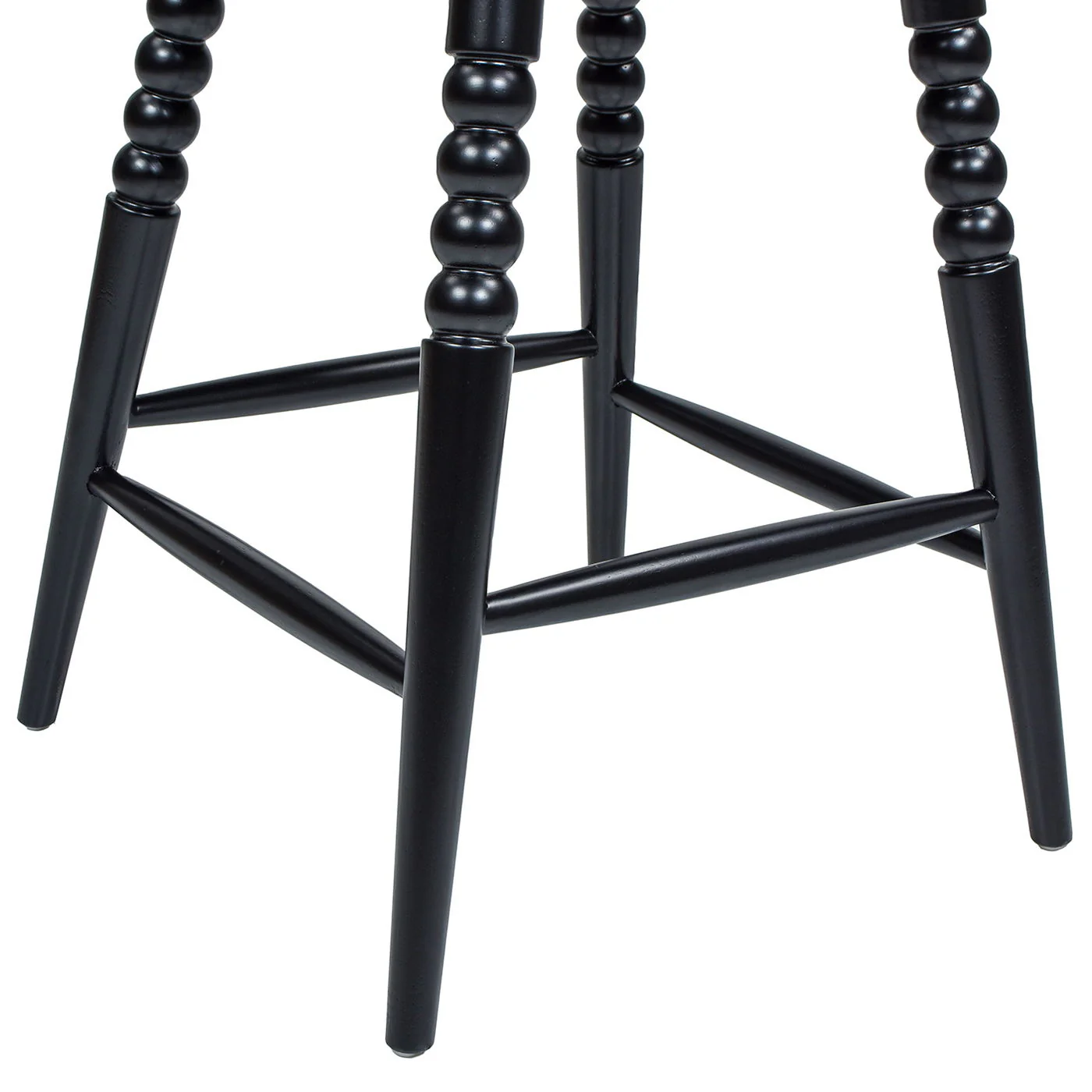 Breda - Turned Bubble Spindle Low Back Counter Stool - Black - Image 5
