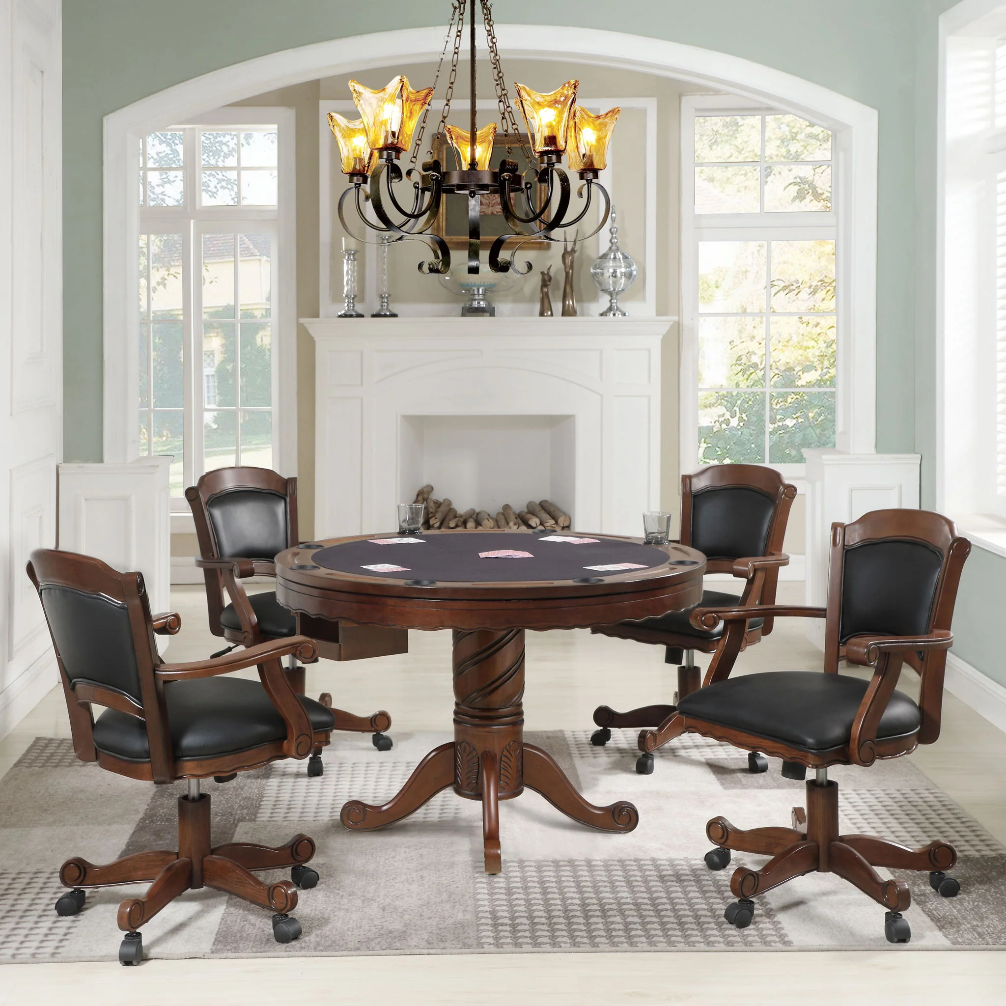 Brenton - Game Table With 8 Cupholders - Brown - Image 7