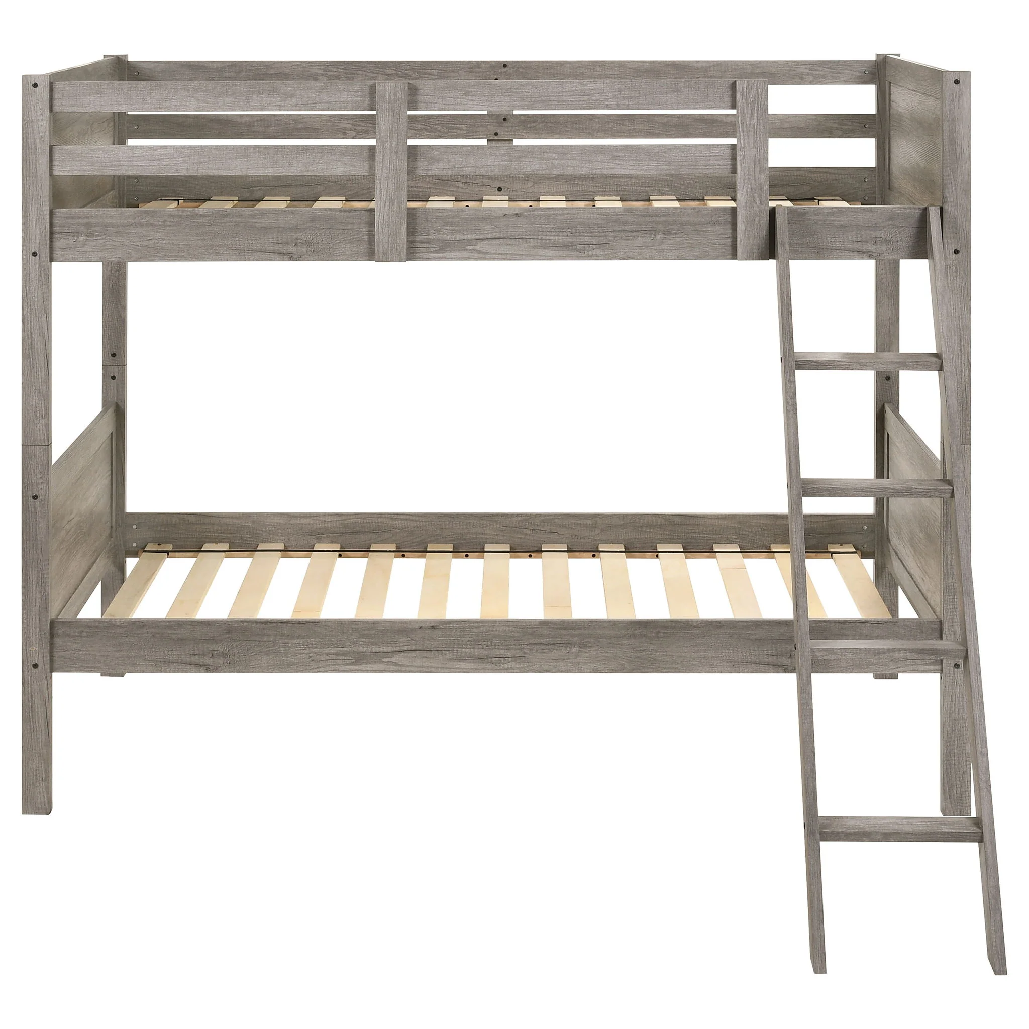 Brenton - Twin Over Twin Bunk Bed With Ladder - Taupe - Image 8