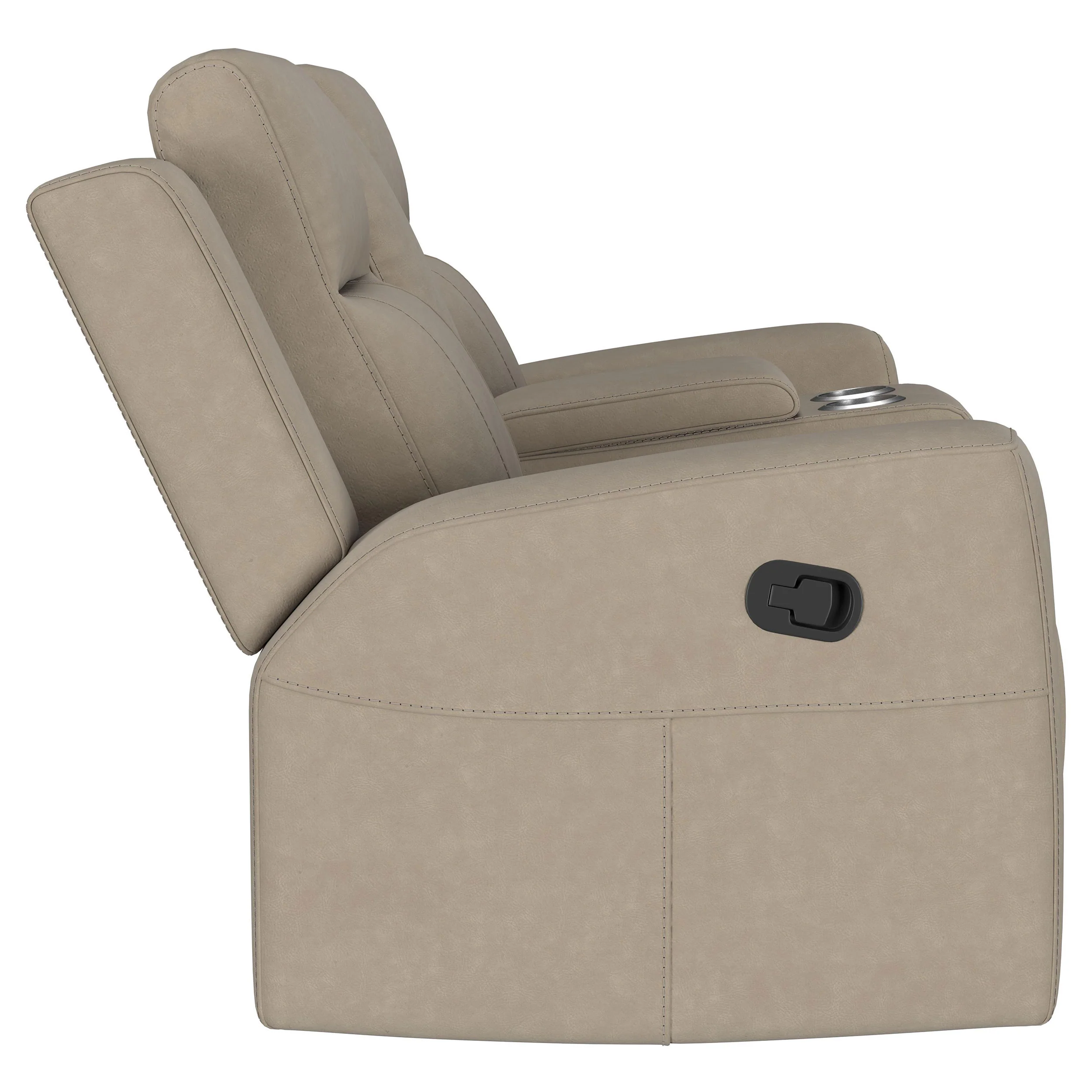 Brentwood 2-Piece Upholstered Reclining Sofa Set, Taupe - Image 9