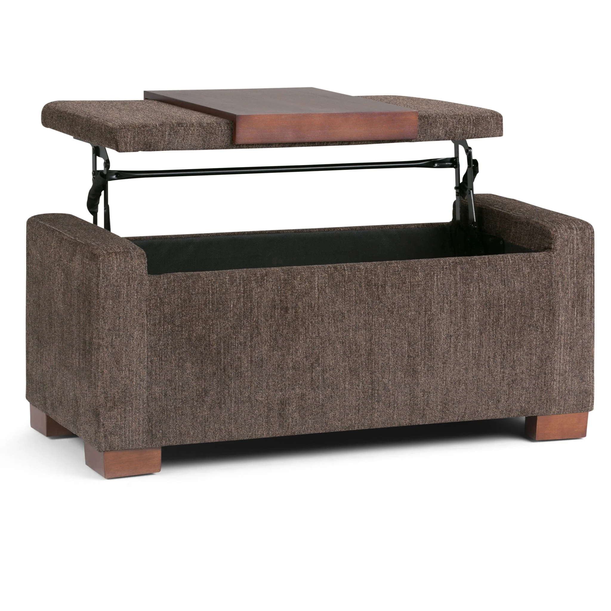 Bretton - Lift Top Storage Ottoman - Deep Umber Brown - Image 6