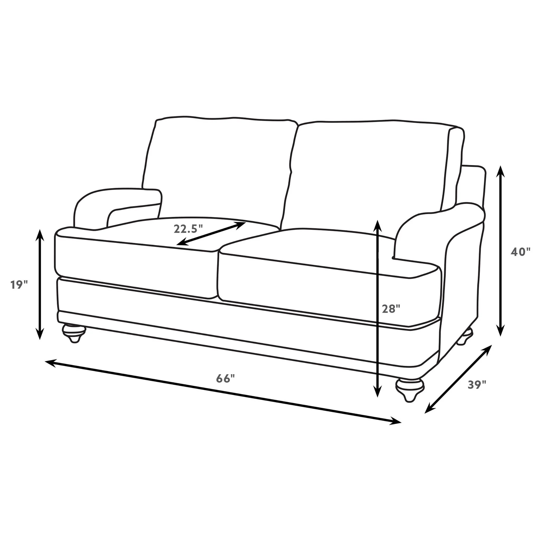 Brewster - Upholstered Loveseat With English Arms - Light Gray - Image 7