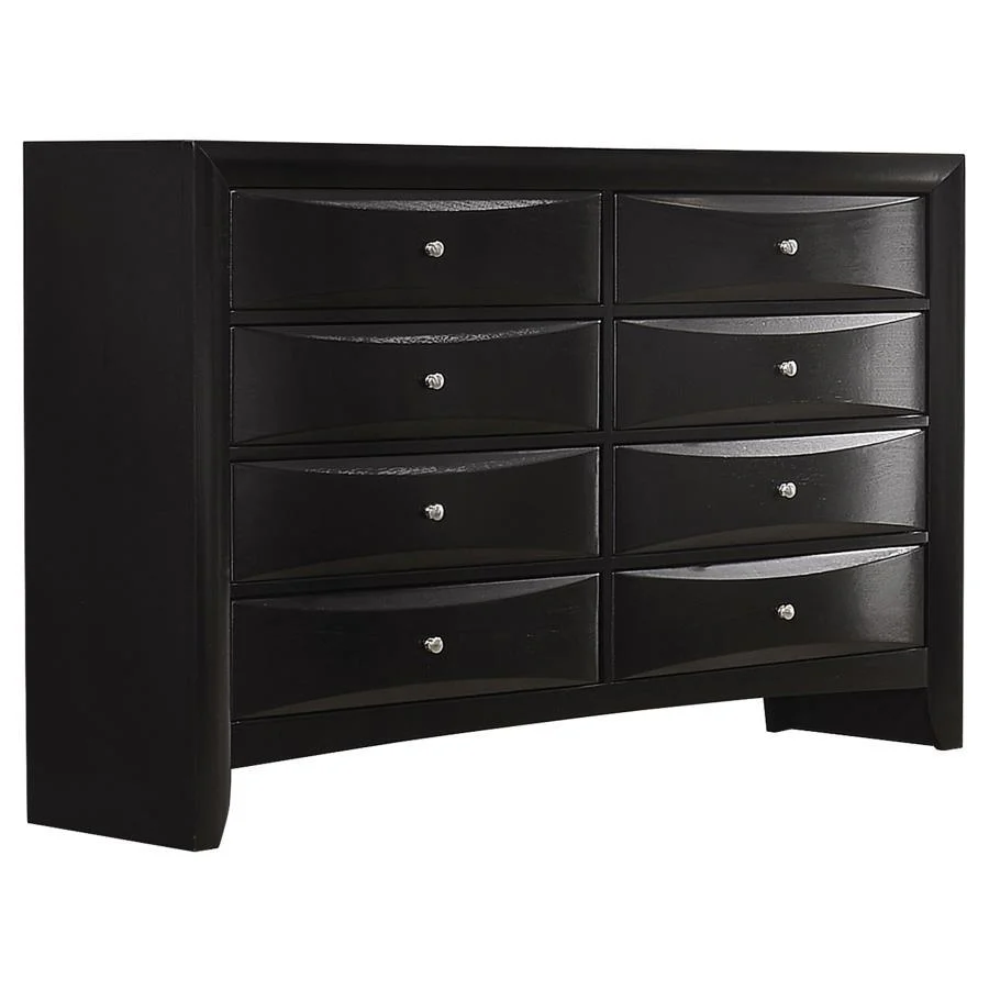 Briana Black 8-Drawer Transitional Bedroom Dresser - Image 3