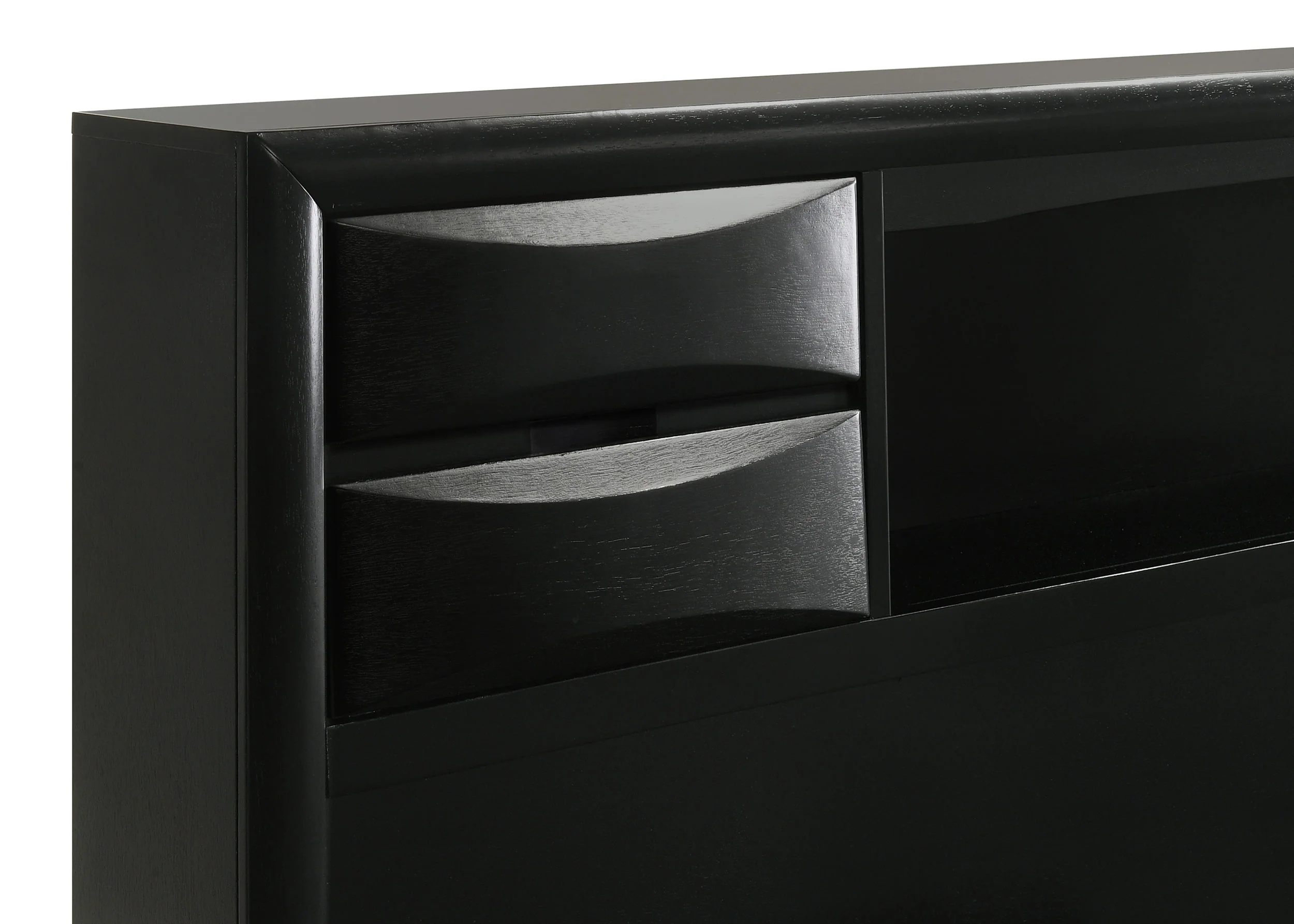 Briana Wood Queen Storage Bookcase Bed, Black - Image 10