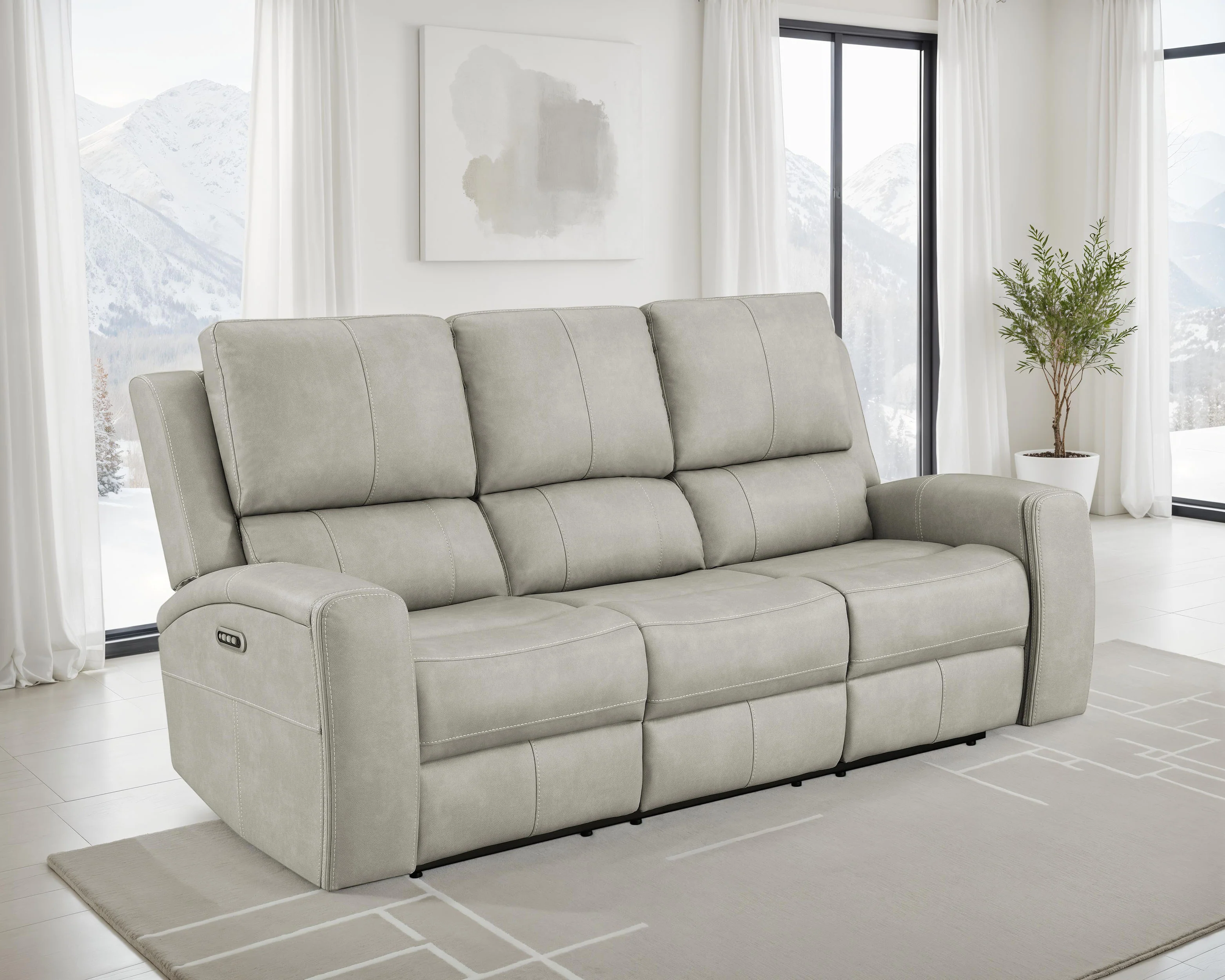 Brickston Triple Power Reclining Sofa in Grey - Image 4
