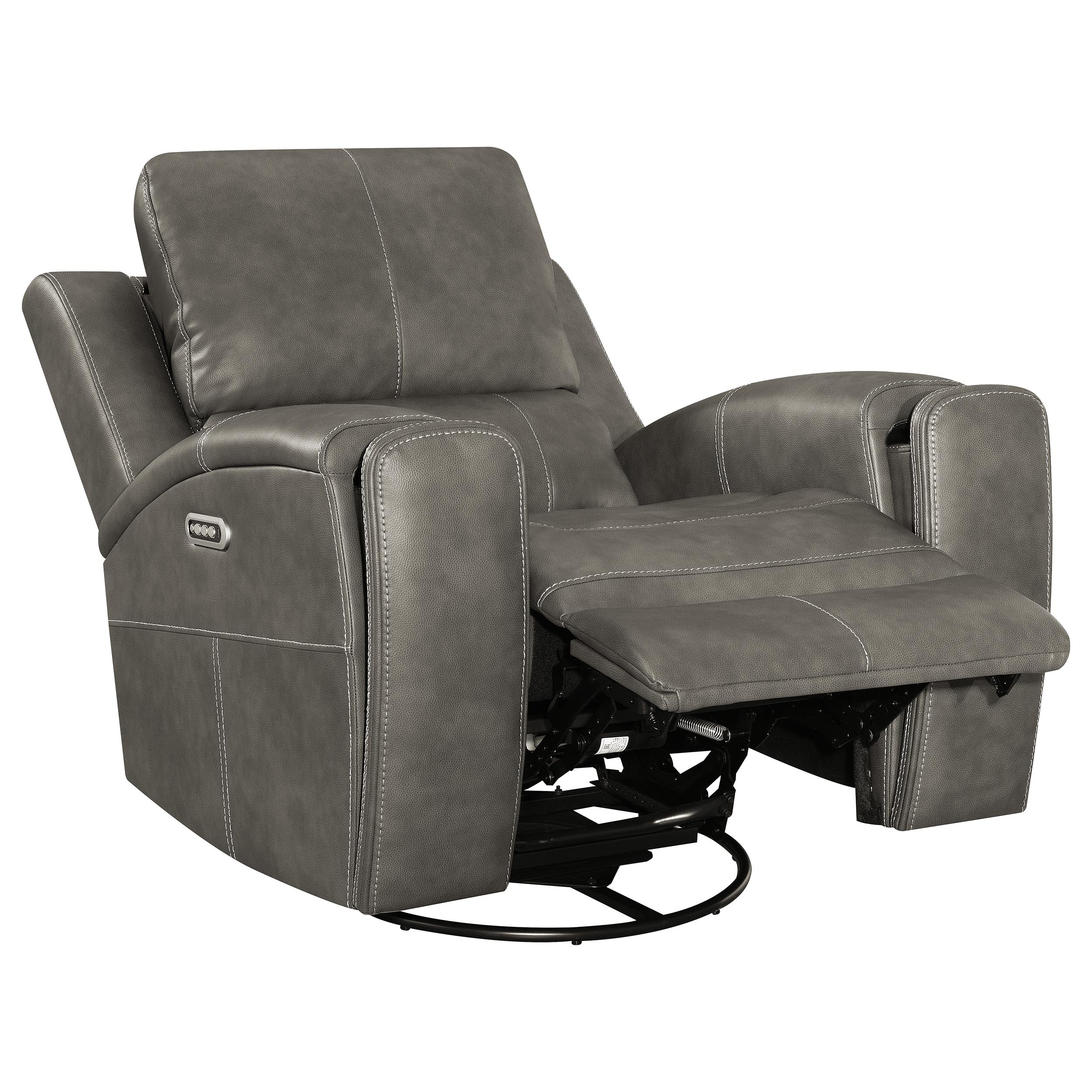 Brickston Triple Power Swivel Glider Recliner Charcoal - Image 5