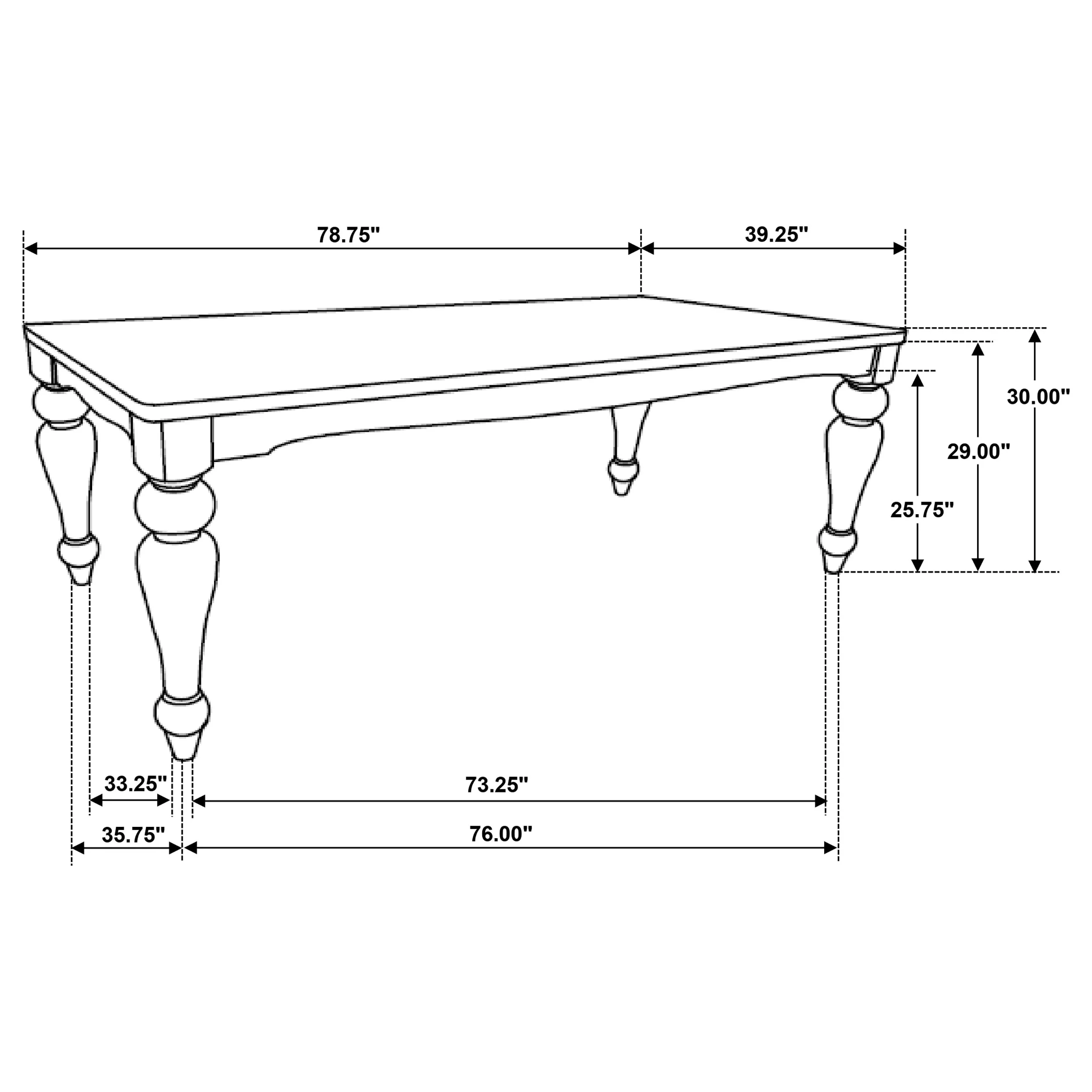 Bridget Rectangular 79-Inch Dining Table Brown Brushed - Image 10