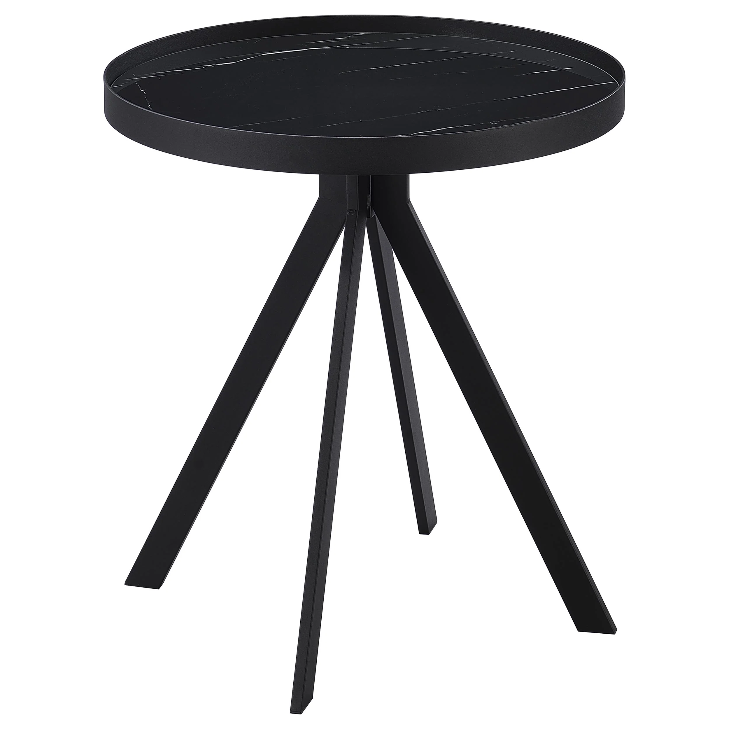 Briggs 2-Piece Round Coffee and End Table Set, Black - Image 3