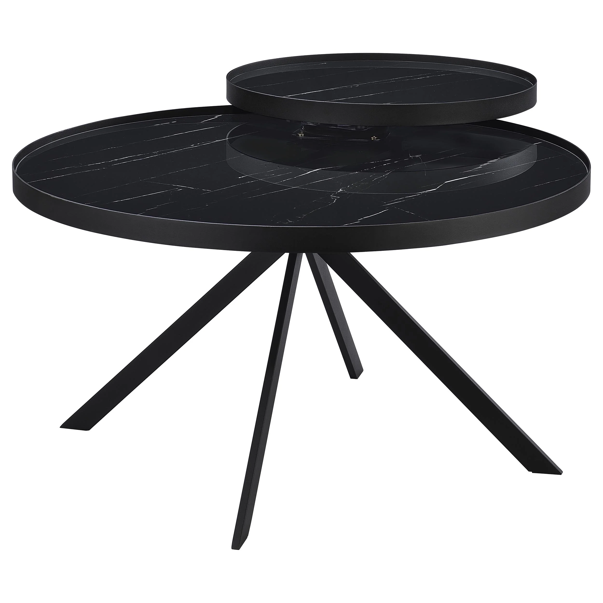 Briggs 2-Piece Round Coffee and End Table Set, Black - Image 9