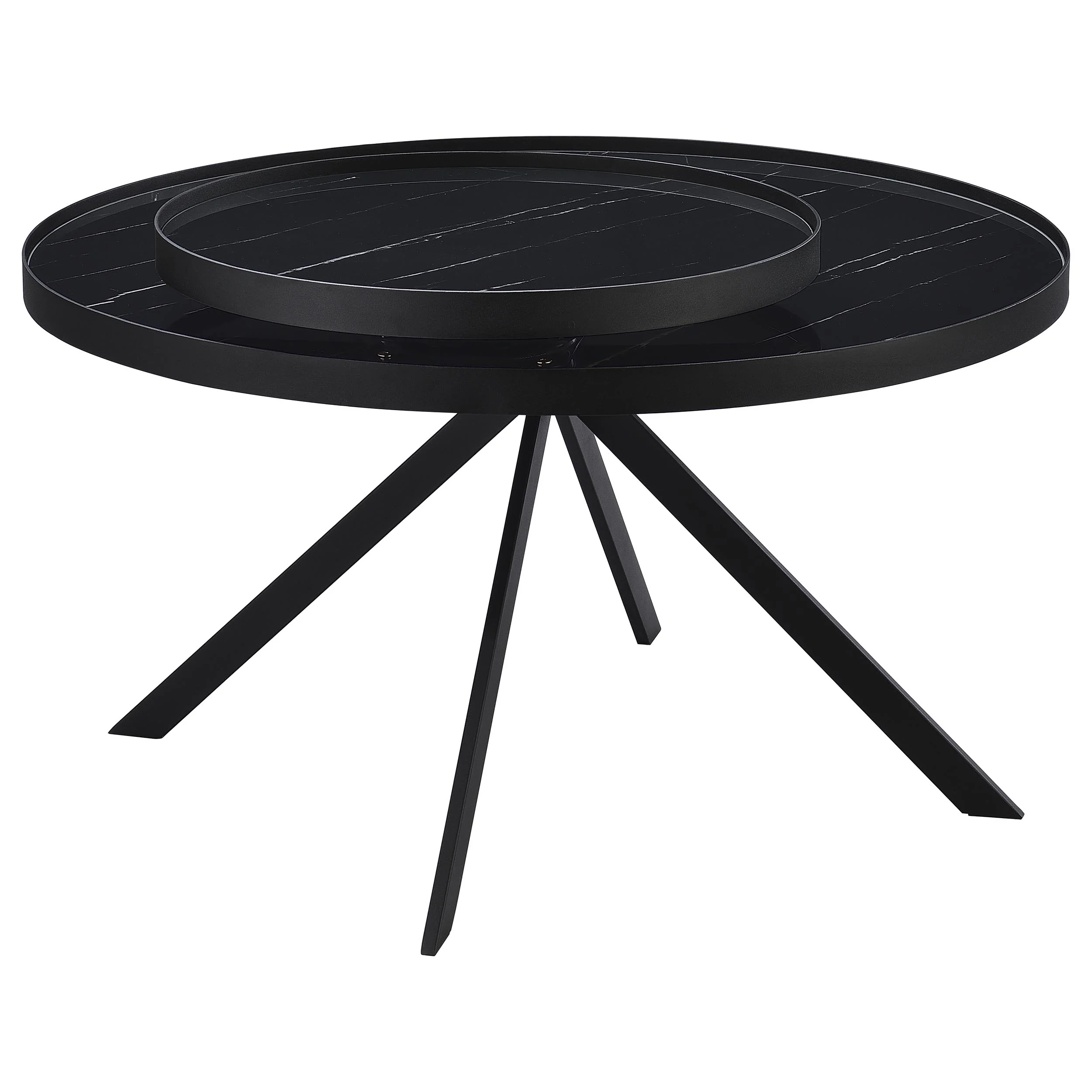 Briggs Round Marble Printed Glass Top Coffee Table - Image 6