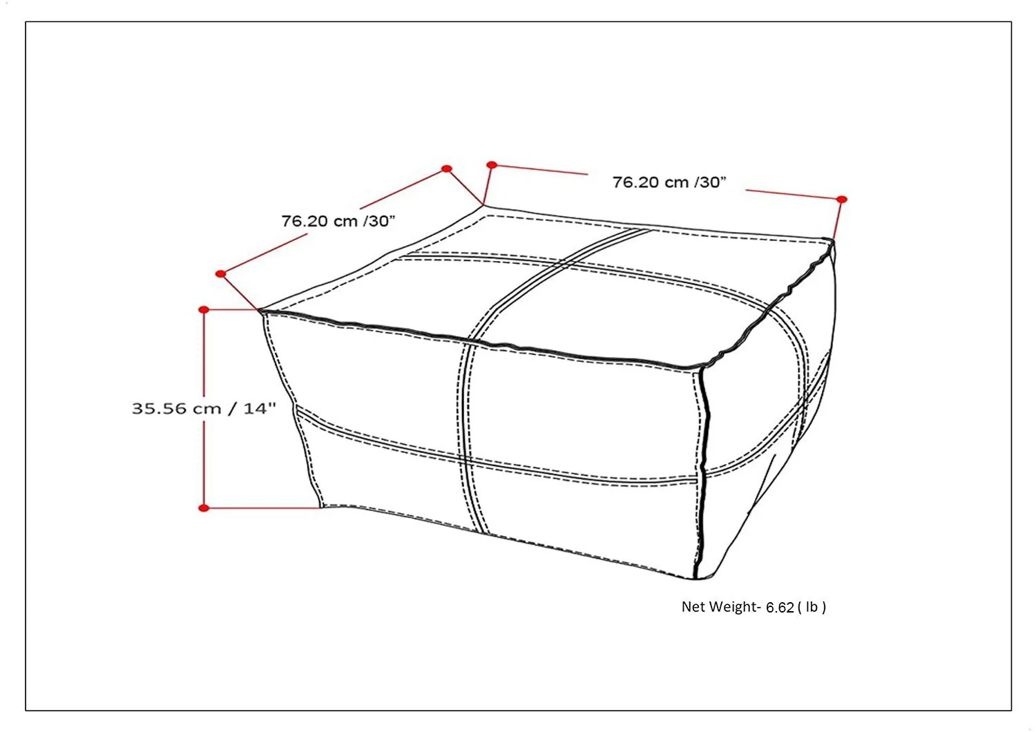 Brody - Large Square, Coffee Table Pouf - Image 8