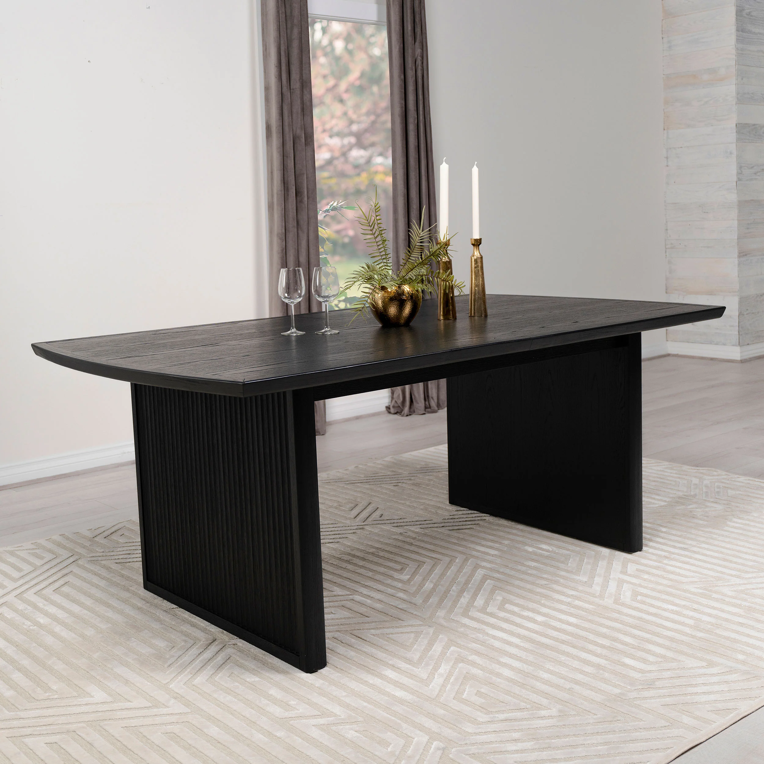 Brookmead 100-inch Extension Leaf Dining Table Black - Image 5