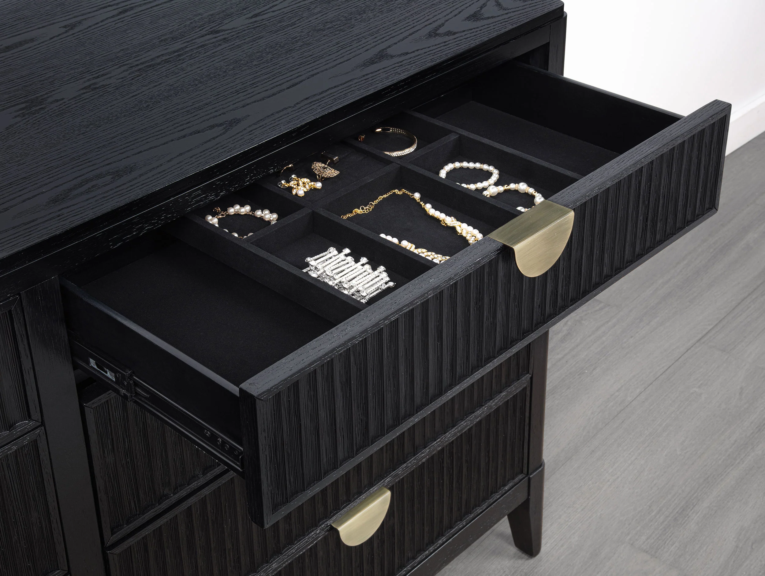 Brookmead 8-Drawer Dresser with Mirror in Black - Image 10