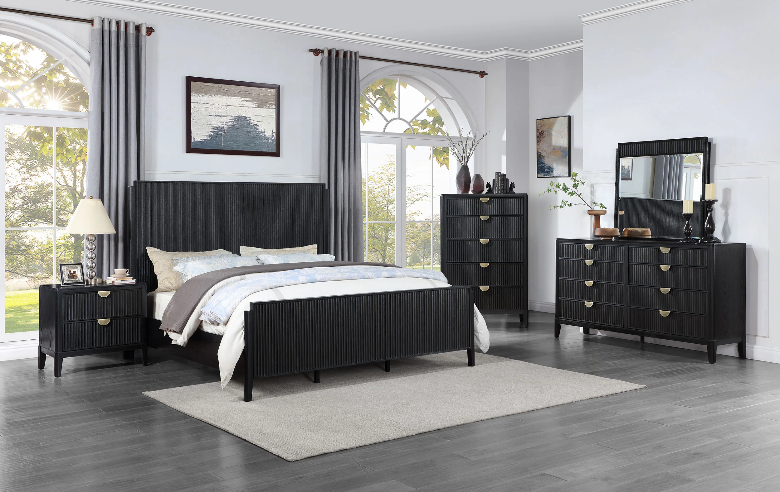 Brookmead Wood California King Panel Bed Black - Image 7