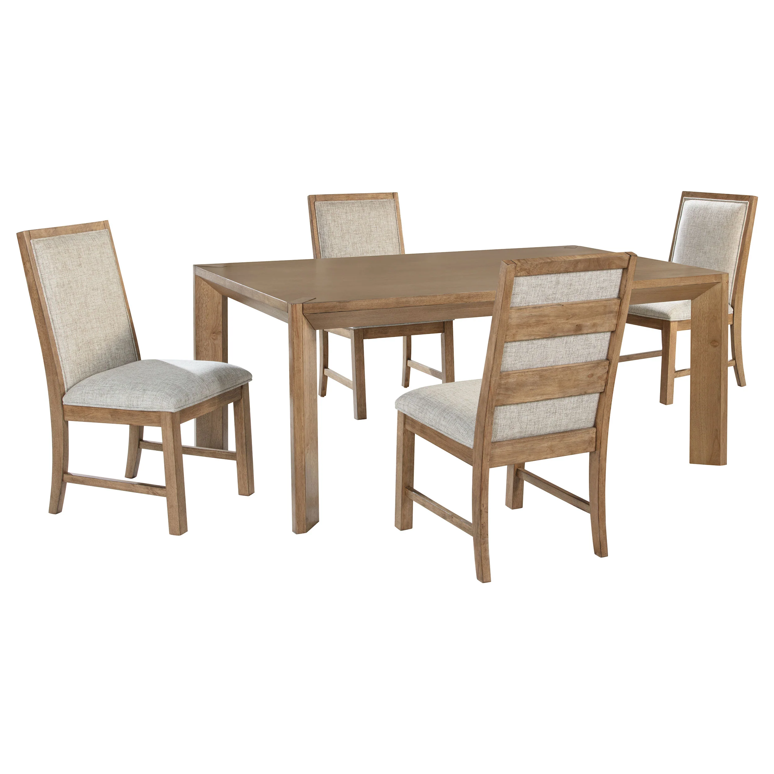 Bruner 5-Piece 72-Inch Dining Set in Natural Brown - Image 3