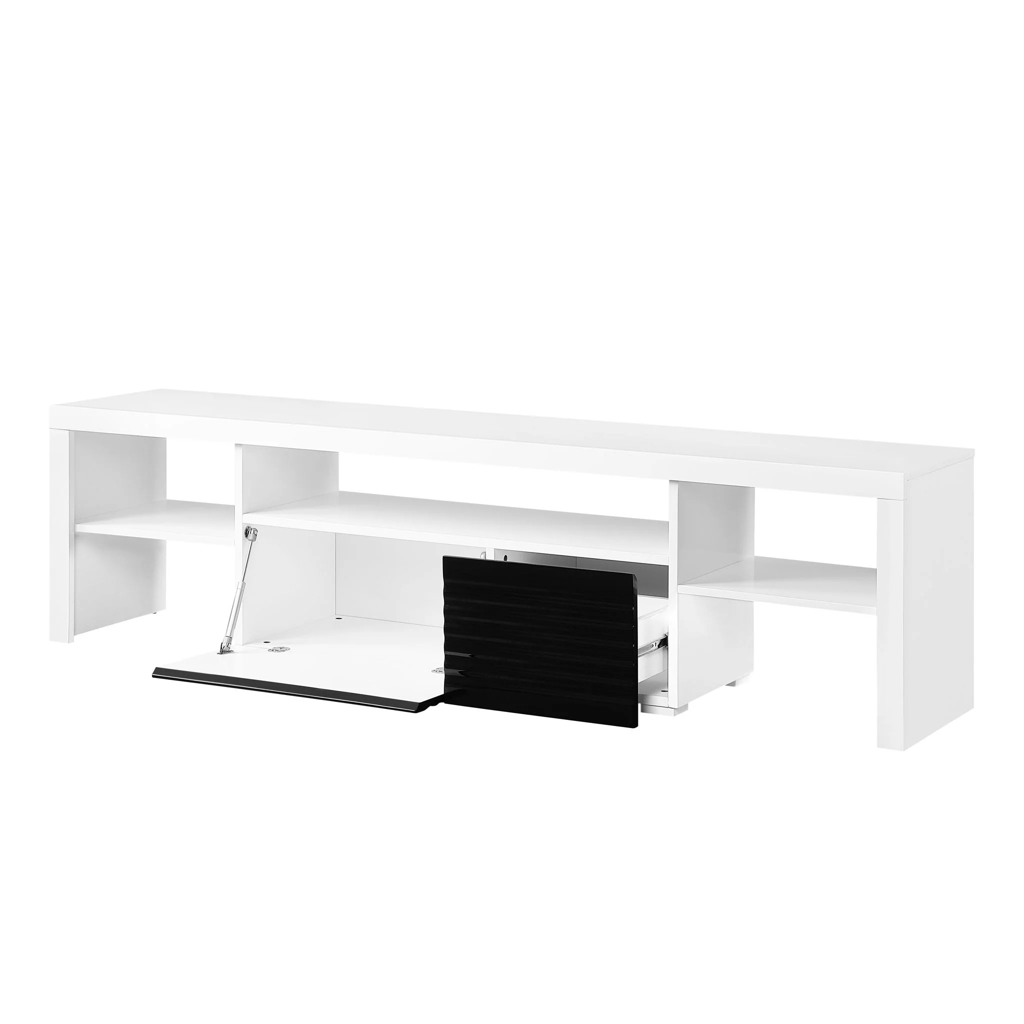 Buck II - High Gloss TV Stand - White / Black - Image 6