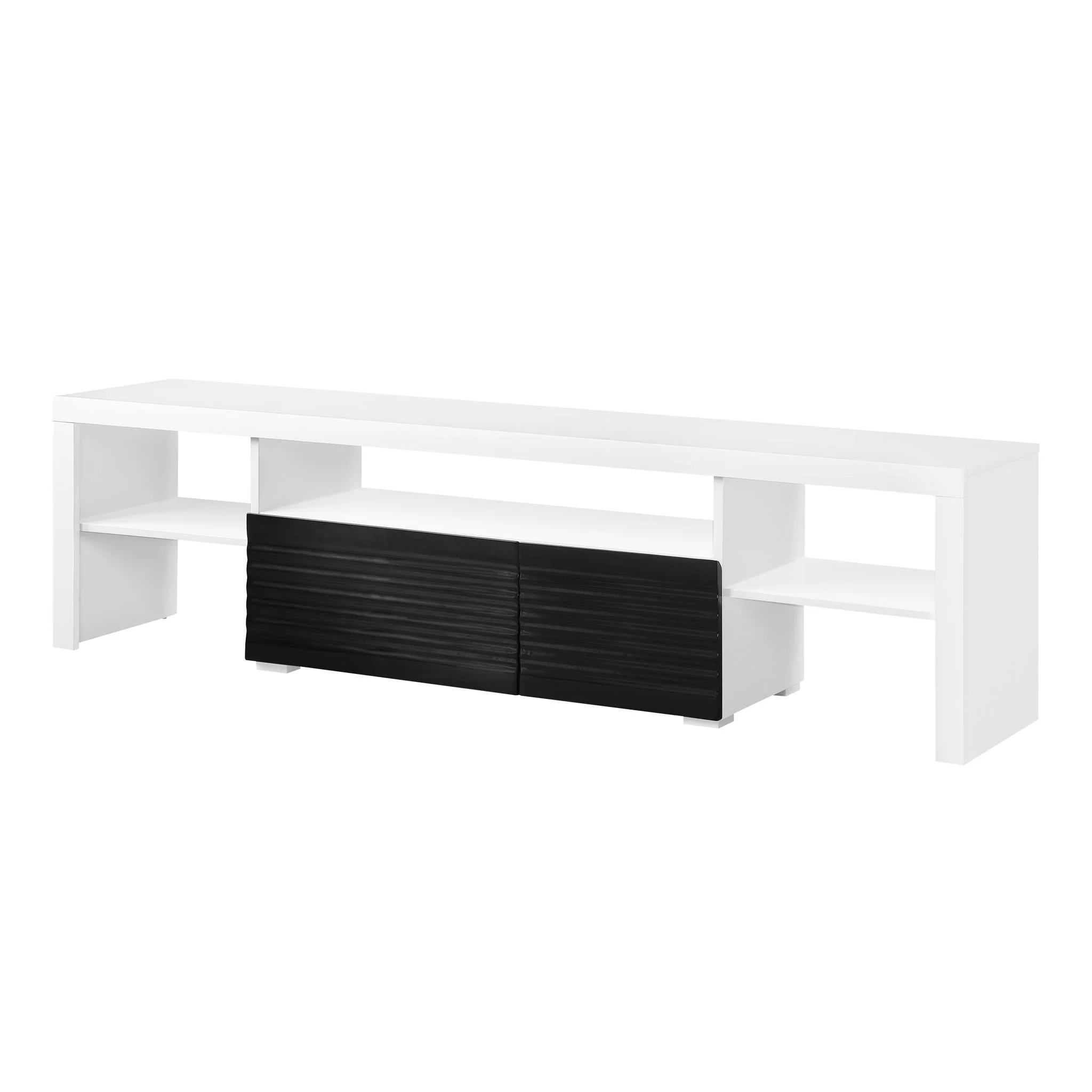 Buck II - High Gloss TV Stand - White / Black - Image 7