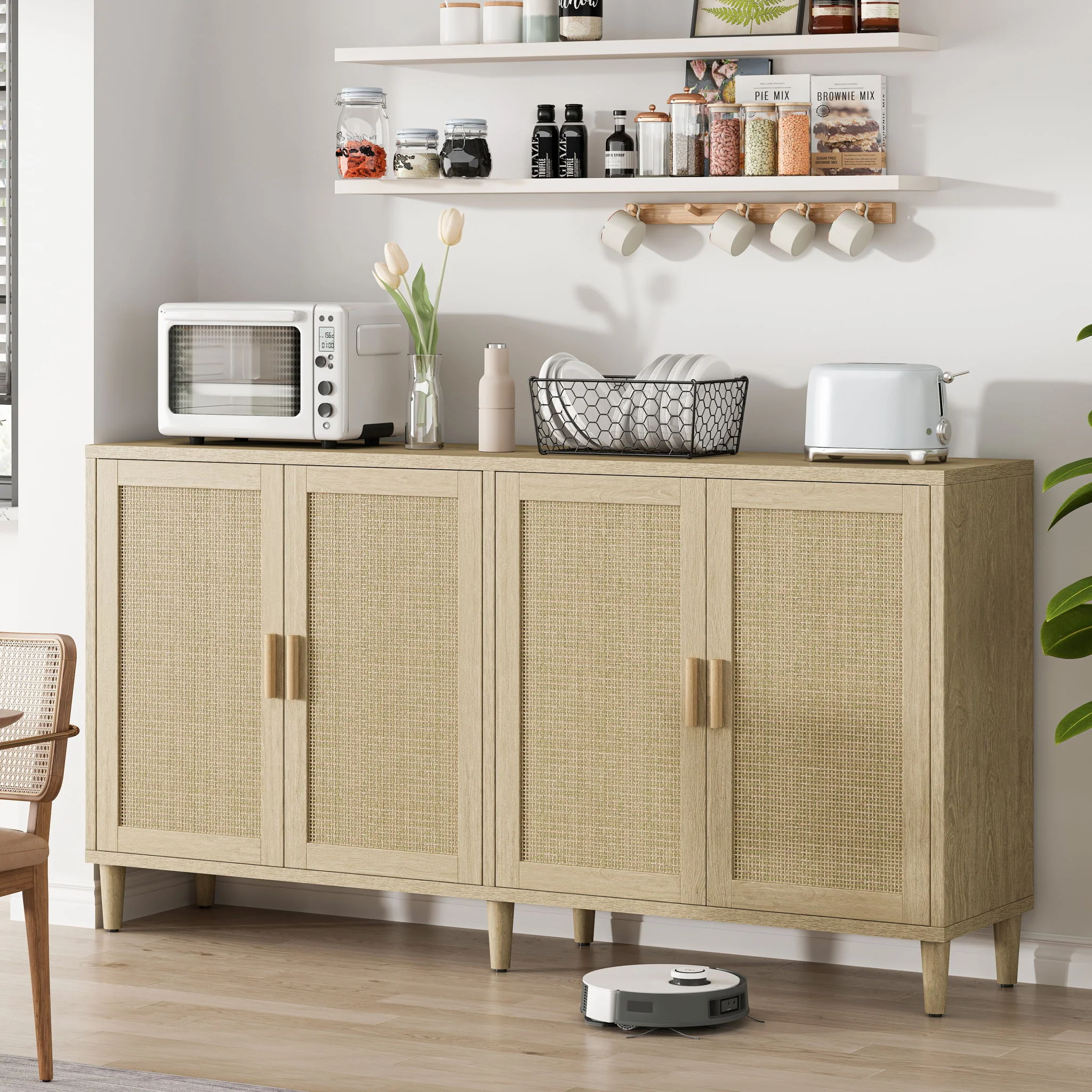 Buffet Cabinet With Adjustable Shelves For Kitchen - Image 9
