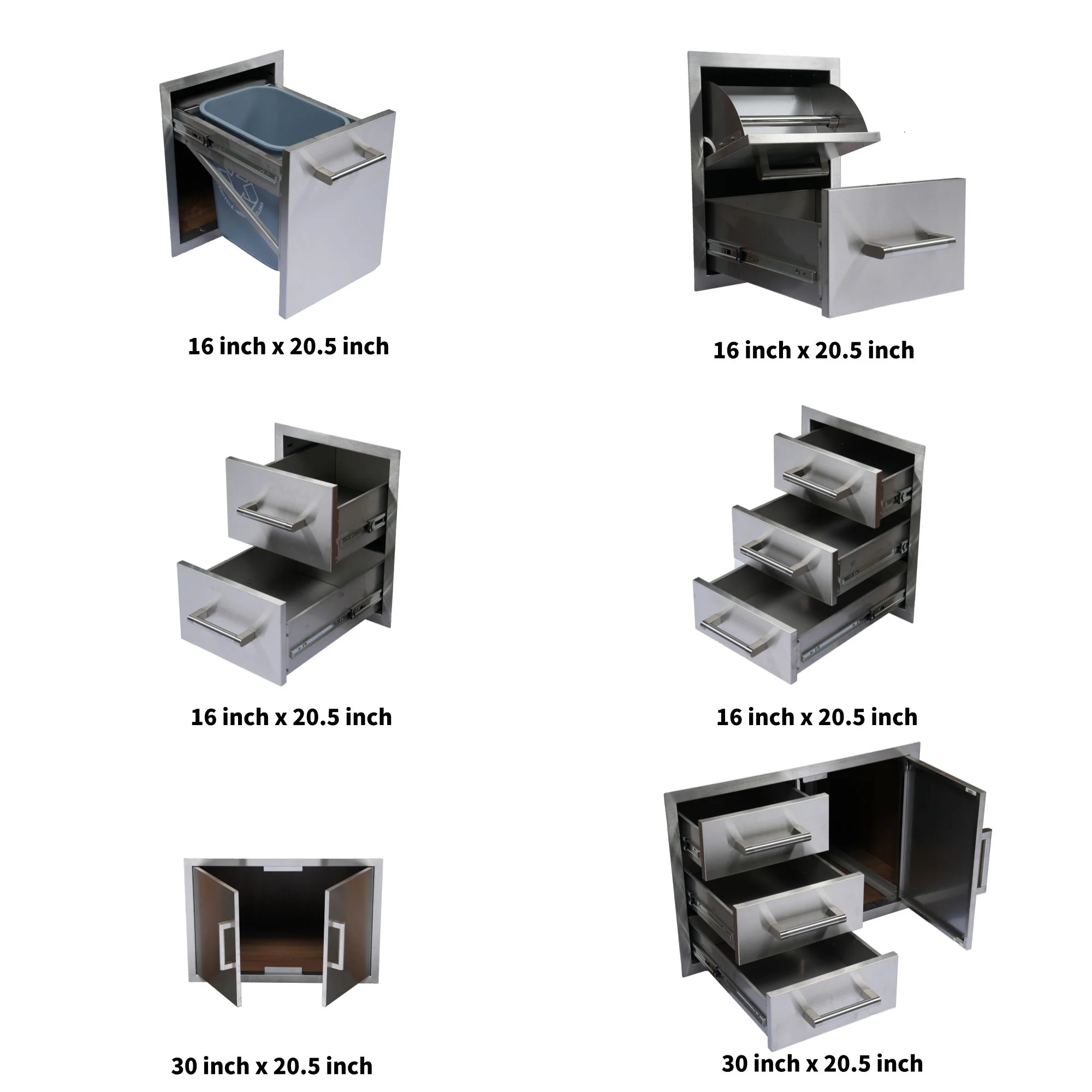 Built-In Outdoor Kitchen LPG Gas Grill 60000 Btu, Drop-In Ice Box With BBQ Tool Set - Silver - Image 3
