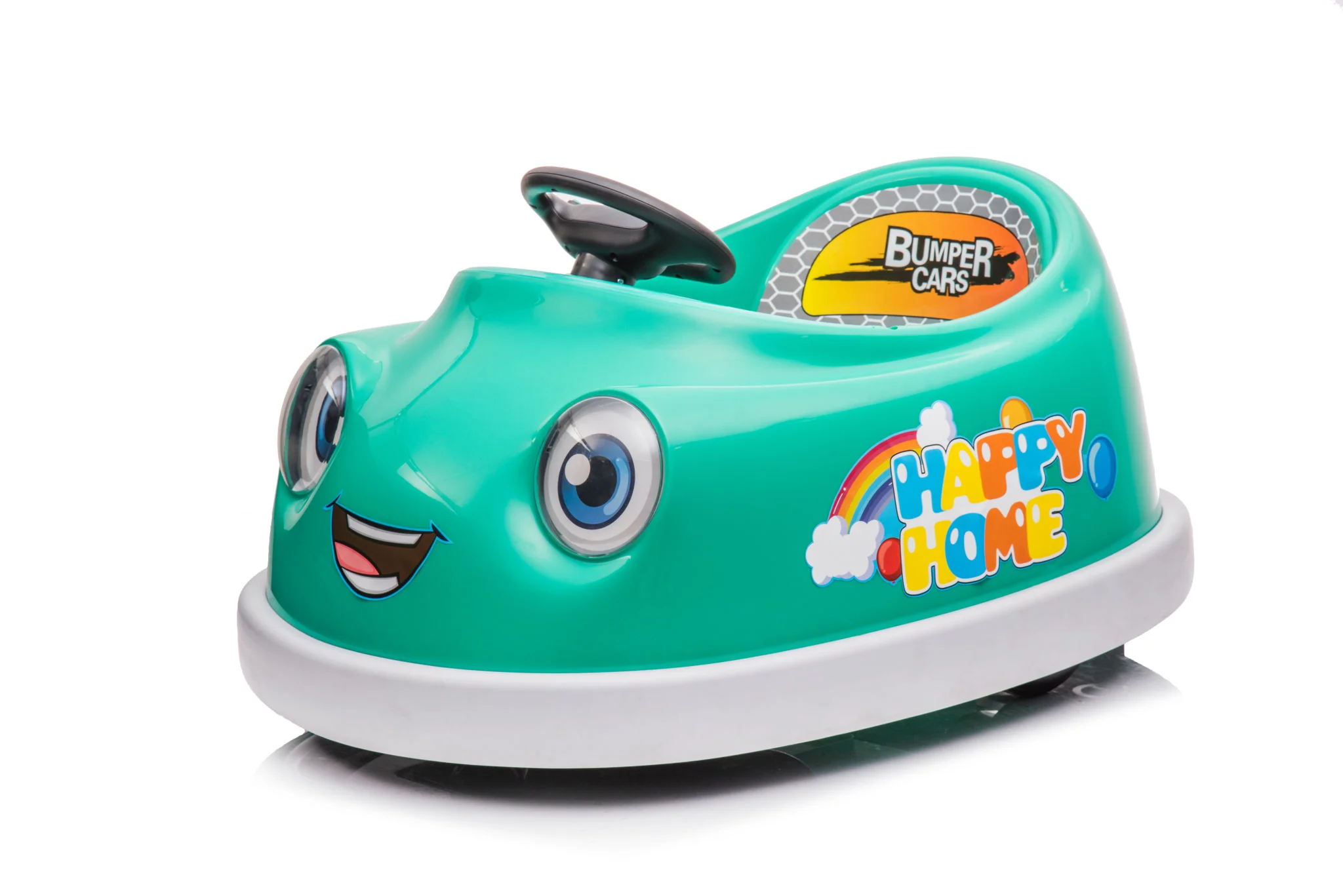 Bumper Car For Kids, 12V Dual Drive 1-6 Years Old Children's Electric Car With Pushrod Dinner Plate USB Bt Music Rocking Horse Mode Anti-Collision Bumper Ride On Car - Image 10