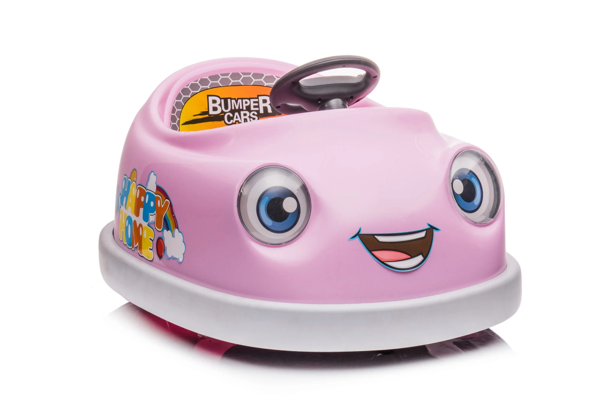 Bumper Car For Kids, 12V Dual Drive 1-6 Years Old Children's Electric Car With Pushrod Dinner Plate USB Bt Music Rocking Horse Mode Anti-Collision Bumper Ride On Car - Image 11