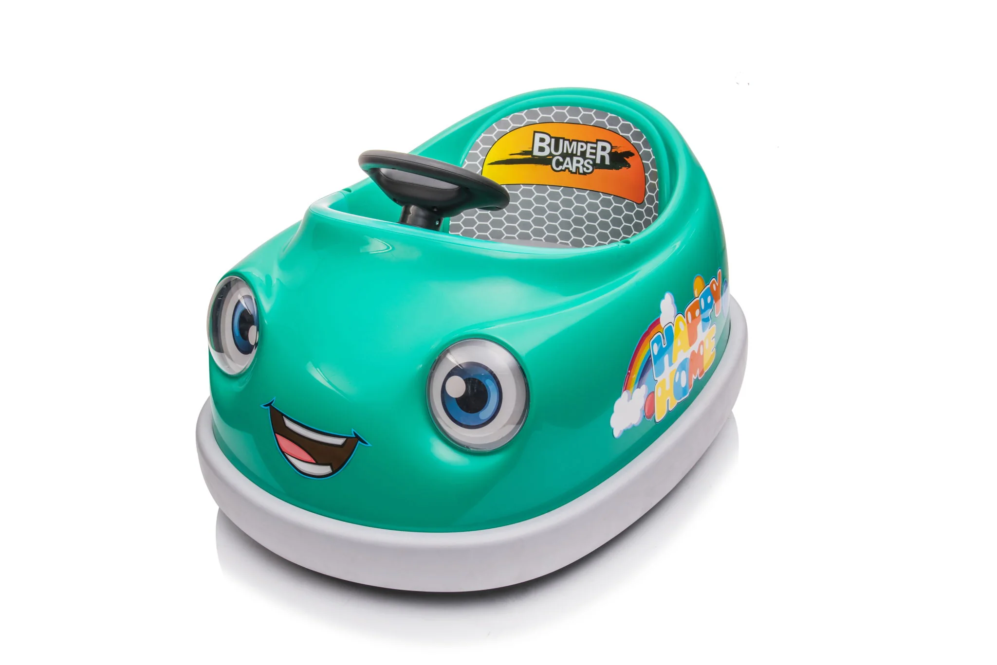 Bumper Car For Kids, 12V Dual Drive 1-6 Years Old Children's Electric Car With Pushrod Dinner Plate USB Bt Music Rocking Horse Mode Anti-Collision Bumper Ride On Car - Image 12