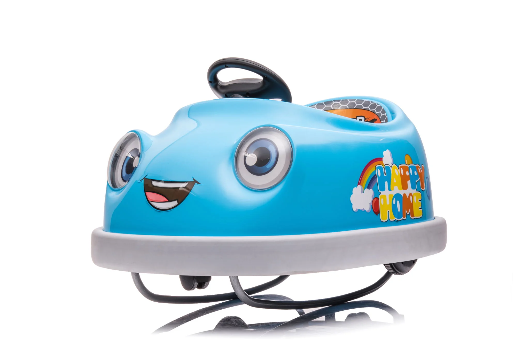 Bumper Car For Kids, 12V Dual Drive 1-6 Years Old Children's Electric Car With Pushrod Dinner Plate USB Bt Music Rocking Horse Mode Anti-Collision Bumper Ride On Car - Image 13