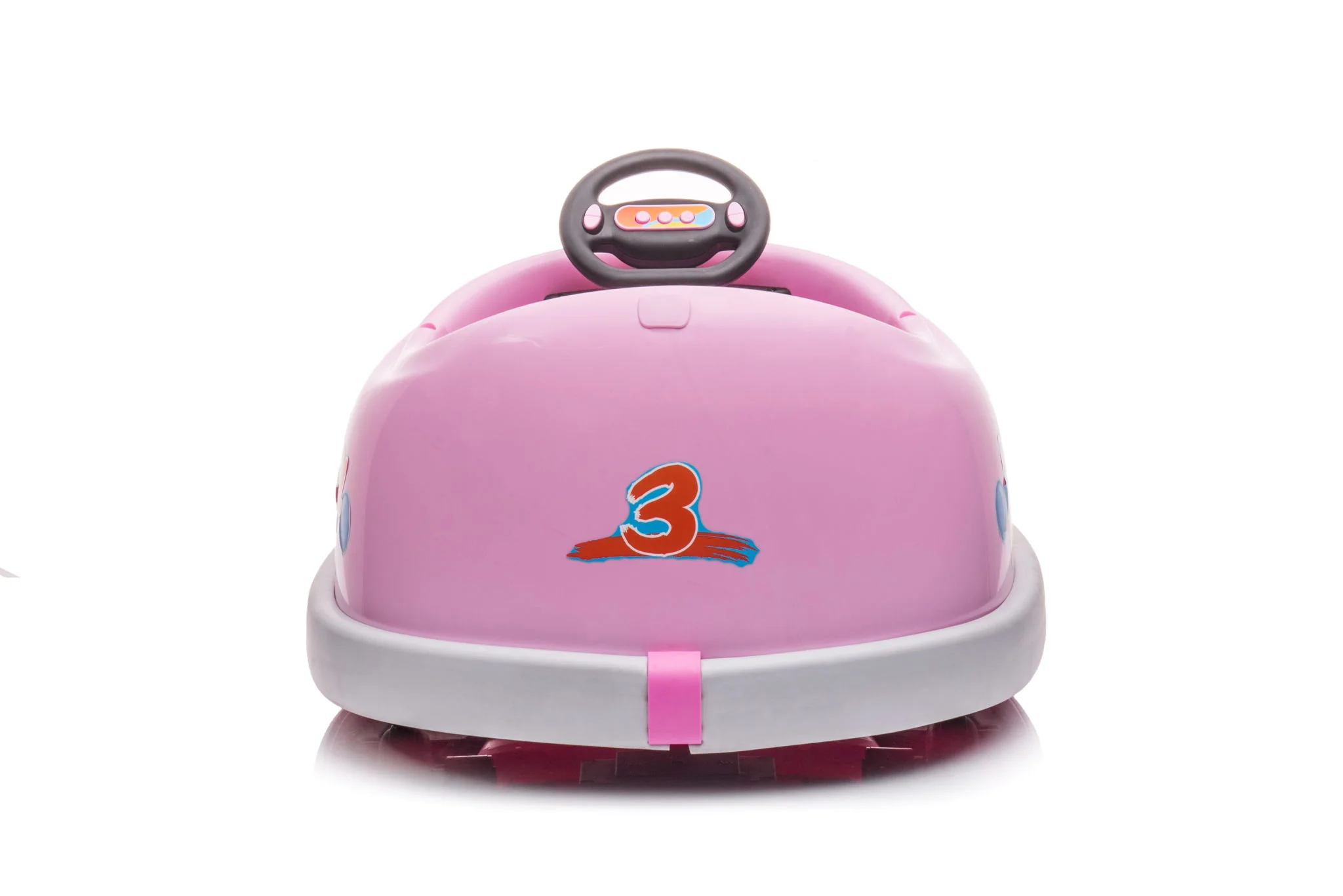 Bumper Car For Kids, 12V Dual Drive 1-6 Years Old Children's Electric Car With Pushrod Dinner Plate USB Bt Music Rocking Horse Mode Anti-Collision Bumper Ride On Car - Image 16