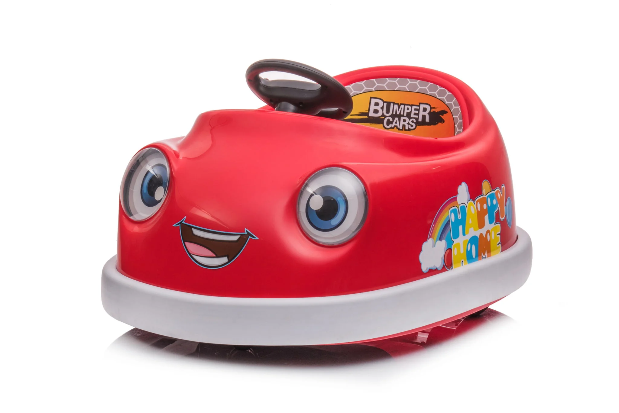 Bumper Car For Kids, 12V Dual Drive 1-6 Years Old Children's Electric Car With Pushrod Dinner Plate USB Bt Music Rocking Horse Mode Anti-Collision Bumper Ride On Car - Image 17