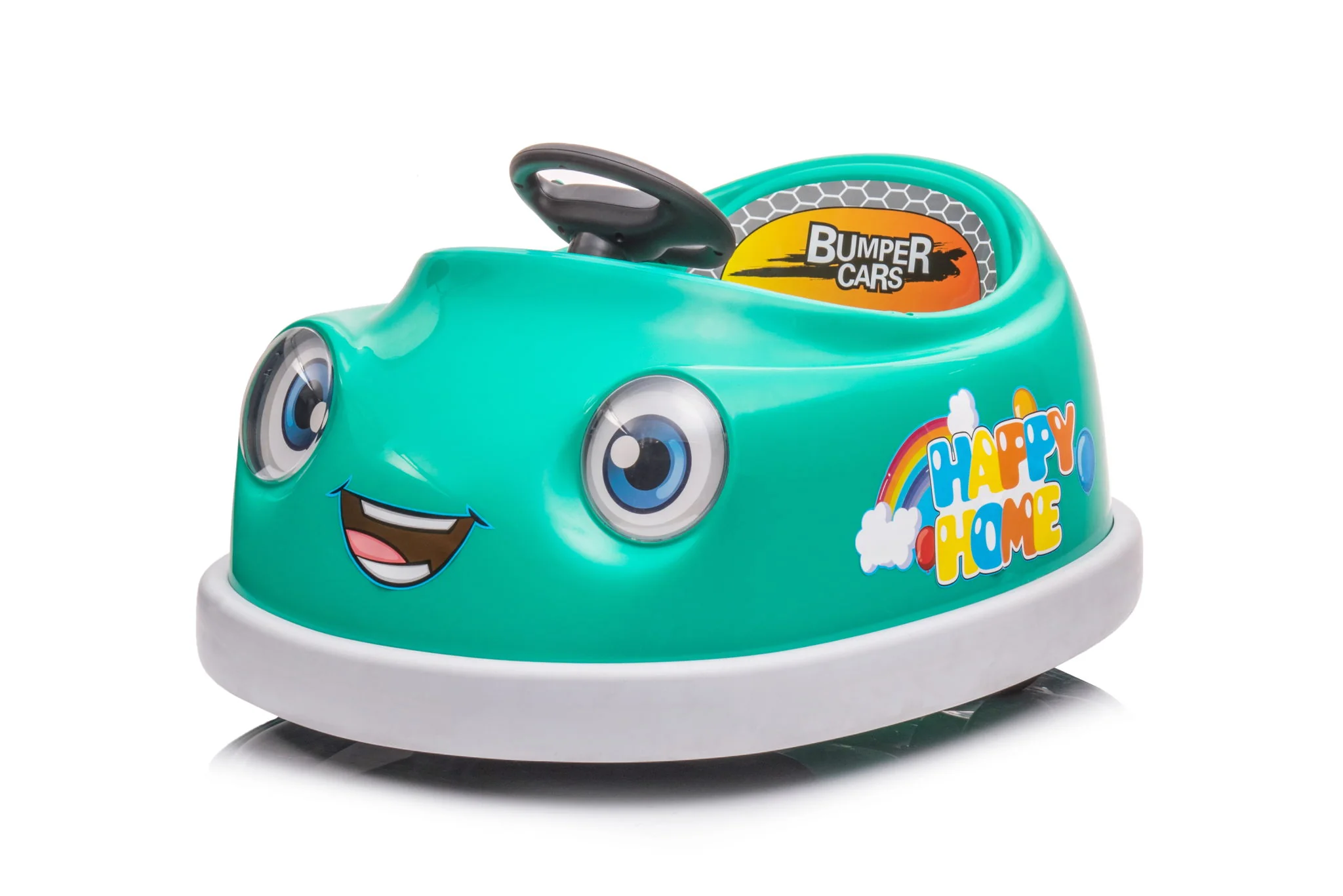 Bumper Car For Kids, 12V Dual Drive 1-6 Years Old Children's Electric Car With Pushrod Dinner Plate USB Bt Music Rocking Horse Mode Anti-Collision Bumper Ride On Car - Image 18