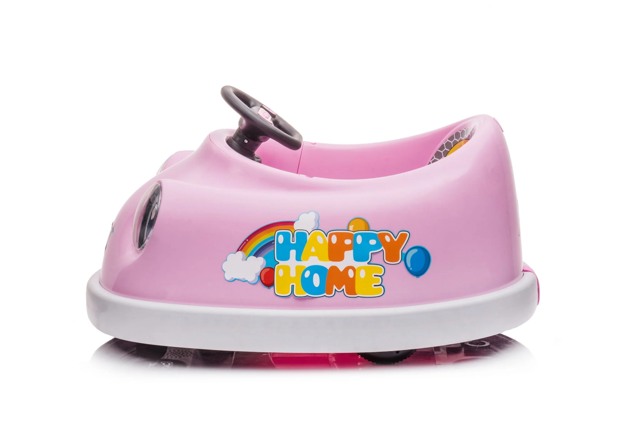 Bumper Car For Kids, 12V Dual Drive 1-6 Years Old Children's Electric Car With Pushrod Dinner Plate USB Bt Music Rocking Horse Mode Anti-Collision Bumper Ride On Car - Image 19