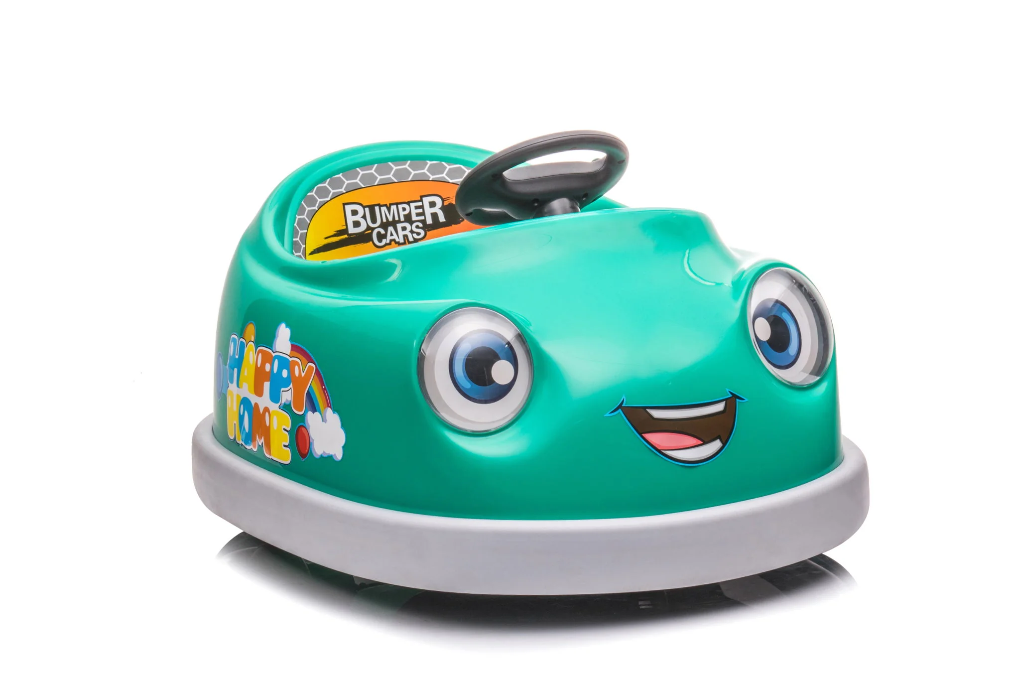 Bumper Car For Kids, 12V Dual Drive 1-6 Years Old Children's Electric Car With Pushrod Dinner Plate USB Bt Music Rocking Horse Mode Anti-Collision Bumper Ride On Car - Image 20