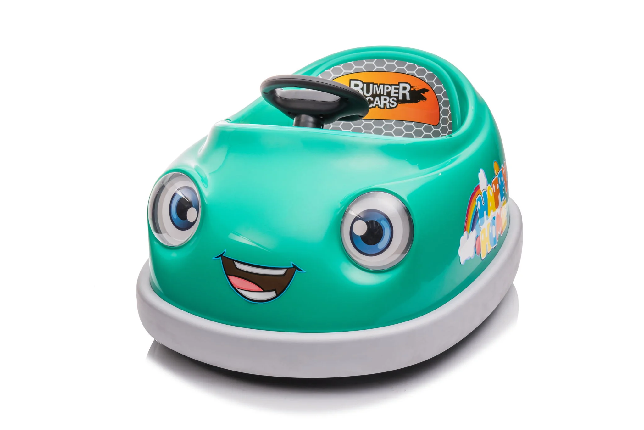Bumper Car For Kids, 12V Dual Drive 1-6 Years Old Children's Electric Car With Pushrod Dinner Plate USB Bt Music Rocking Horse Mode Anti-Collision Bumper Ride On Car - Image 26
