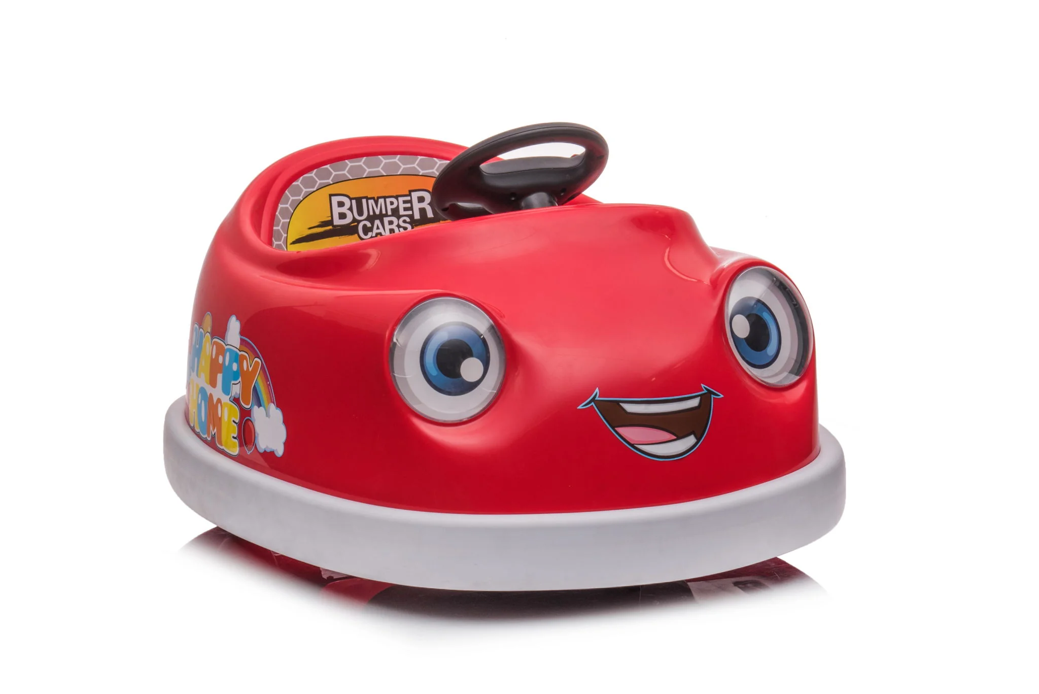 Bumper Car For Kids, 12V Dual Drive 1-6 Years Old Children's Electric Car With Pushrod Dinner Plate USB Bt Music Rocking Horse Mode Anti-Collision Bumper Ride On Car - Image 3