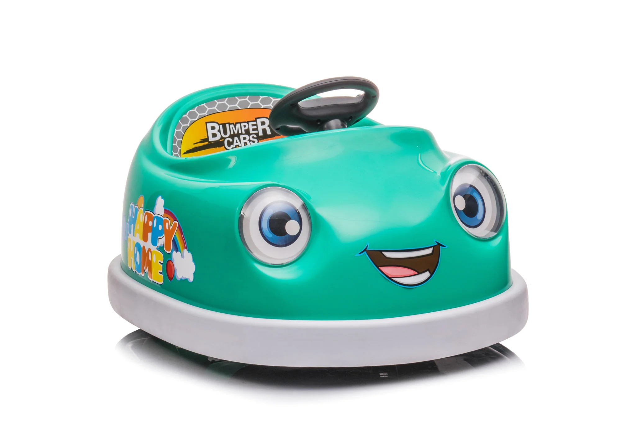 Bumper Car For Kids, 12V Dual Drive 1-6 Years Old Children's Electric Car With Pushrod Dinner Plate USB Bt Music Rocking Horse Mode Anti-Collision Bumper Ride On Car - Image 30