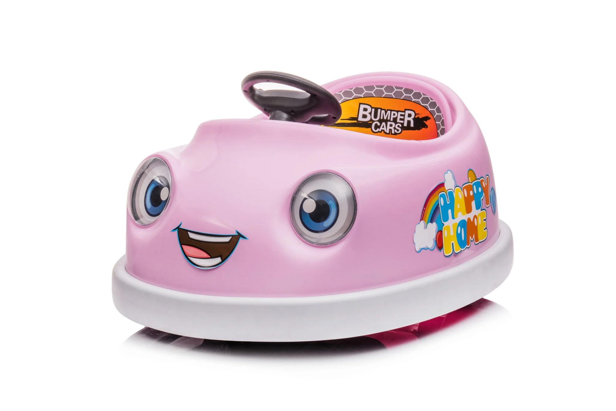 Bumper Car For Kids, 12V Dual Drive 1-6 Years Old Children's Electric Car With Pushrod Dinner Plate USB Bt Music Rocking Horse Mode Anti-Collision Bumper Ride On Car - Image 4
