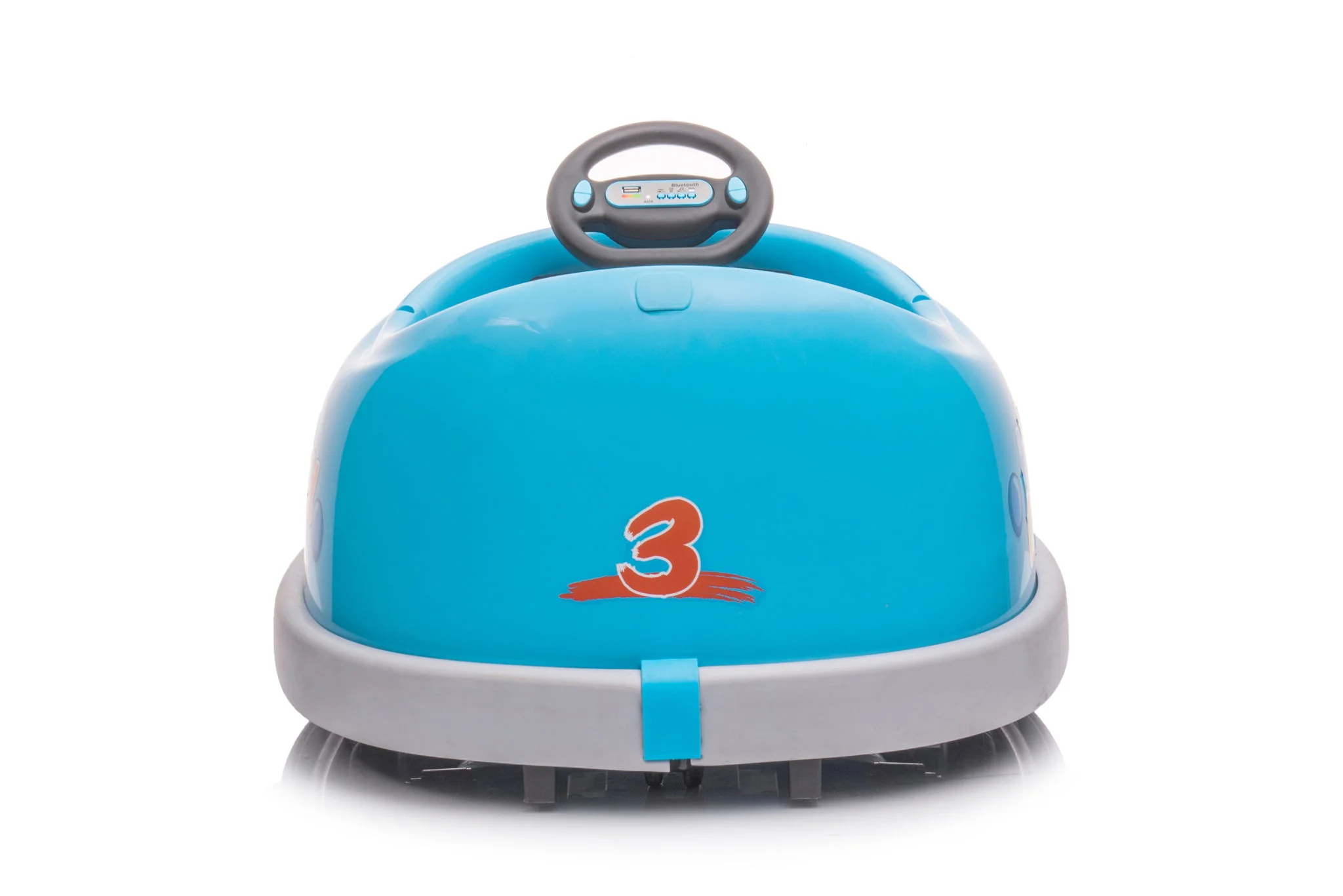 Bumper Car For Kids, 12V Dual Drive 1-6 Years Old Children's Electric Car With Pushrod Dinner Plate USB Bt Music Rocking Horse Mode Anti-Collision Bumper Ride On Car - Image 5