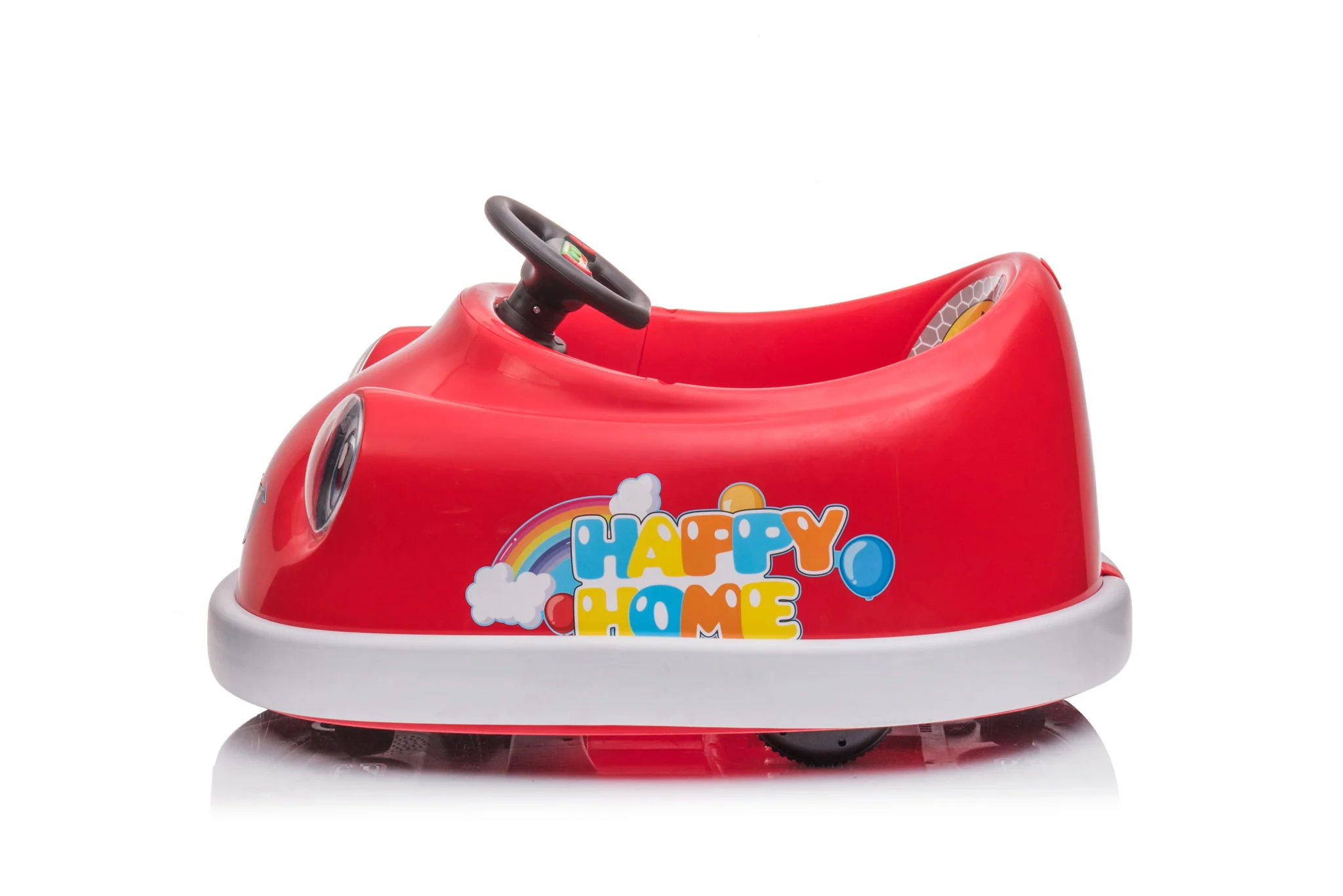 Bumper Car For Kids, 12V Dual Drive 1-6 Years Old Children's Electric Car With Pushrod Dinner Plate USB Bt Music Rocking Horse Mode Anti-Collision Bumper Ride On Car - Image 8