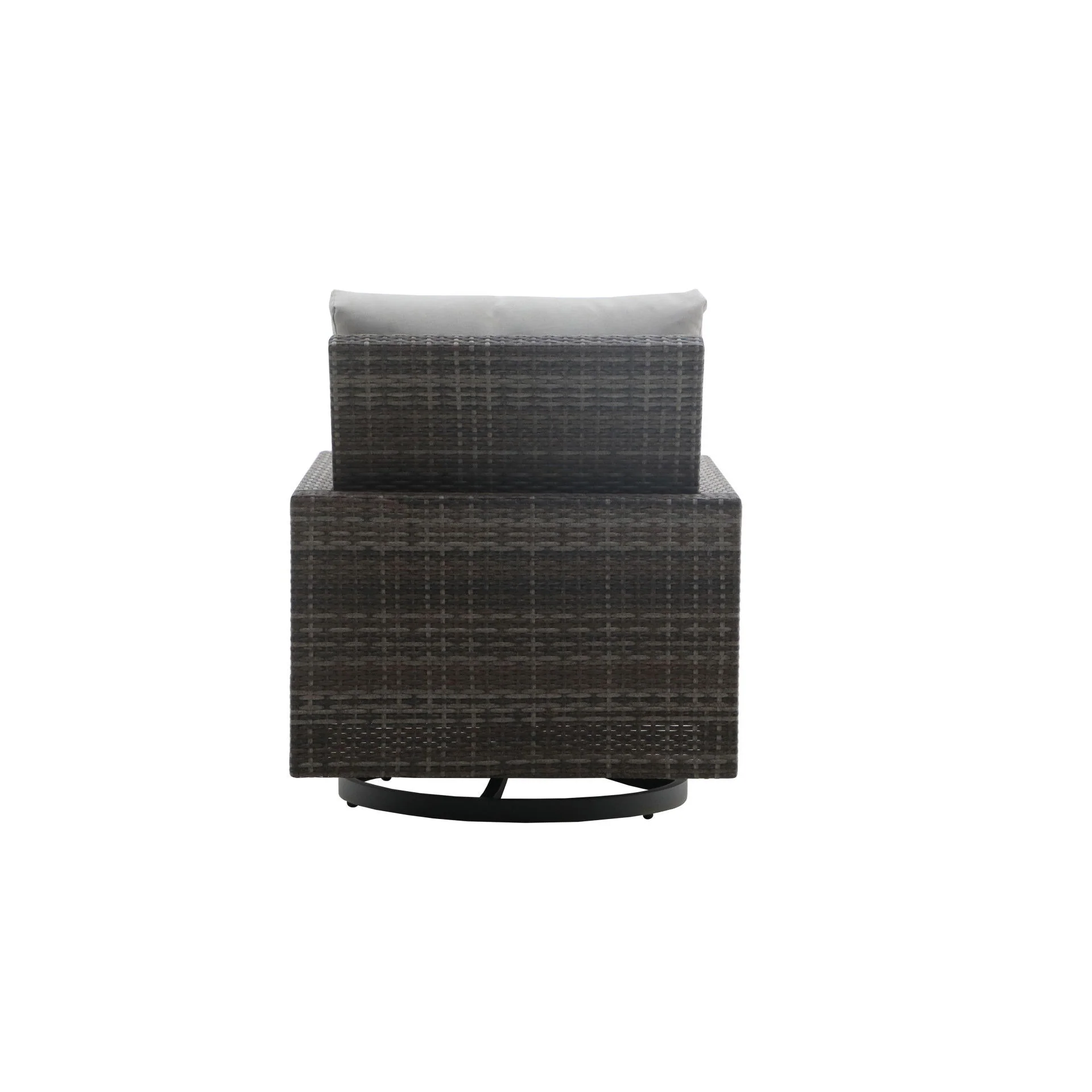 Bungalow - Patio Swivel Club Chair With Accent Pillow (Set of 2) - Gray - Image 3