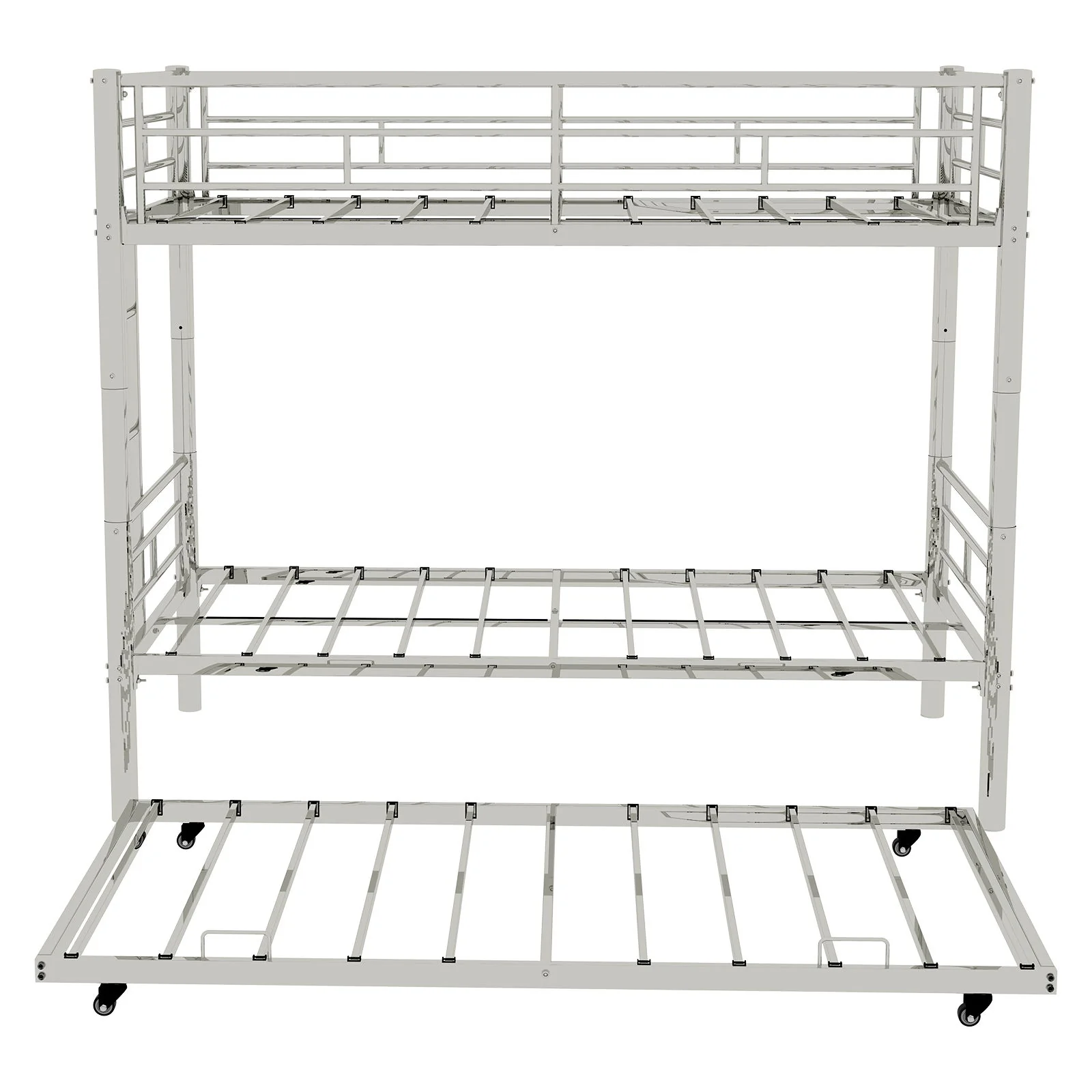 Bunk Bed For Kids, Convertible Frame With Ladders & Guardrail - Image 2