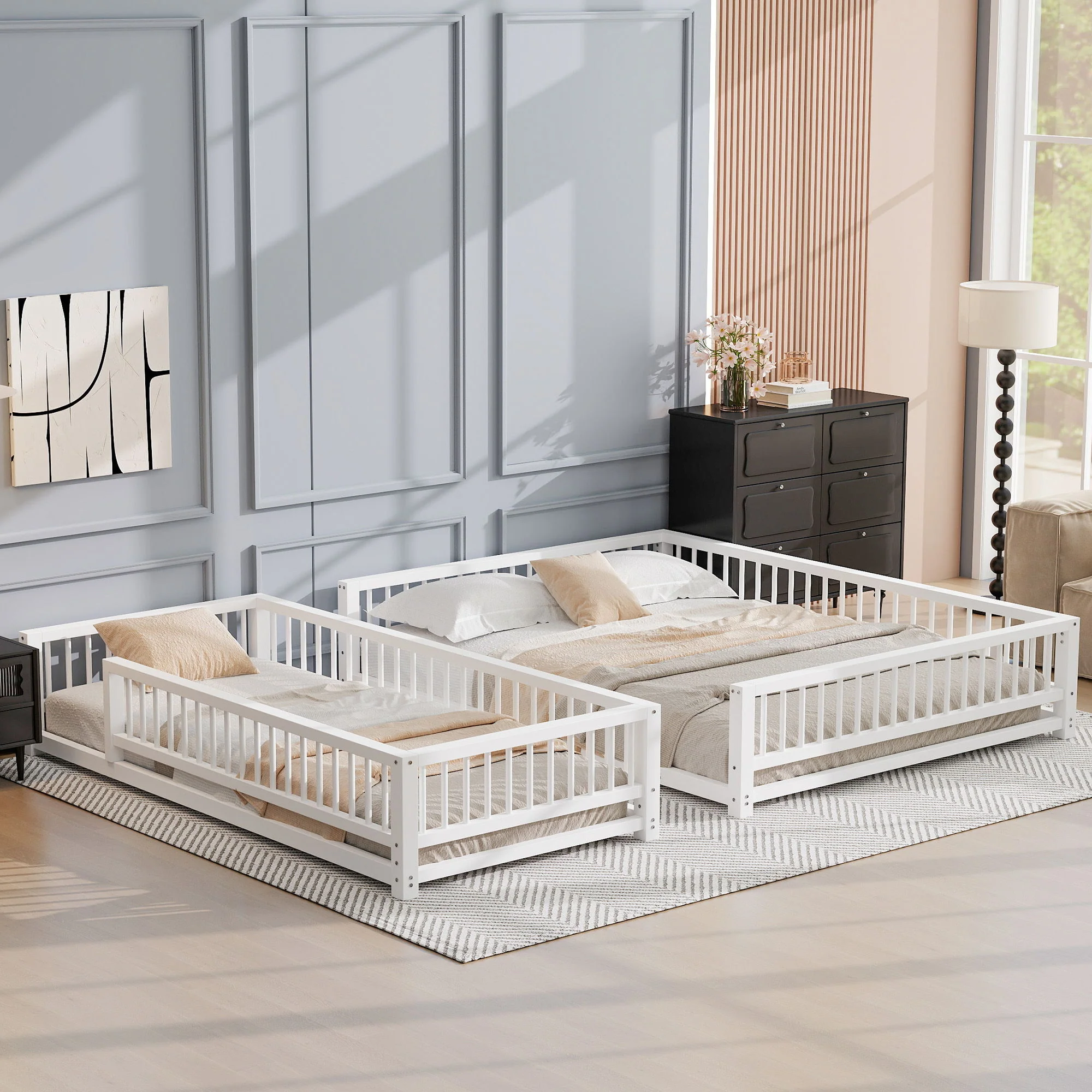 Bunk Bed Frame With Ladder And Safety Guardrails - Image 13
