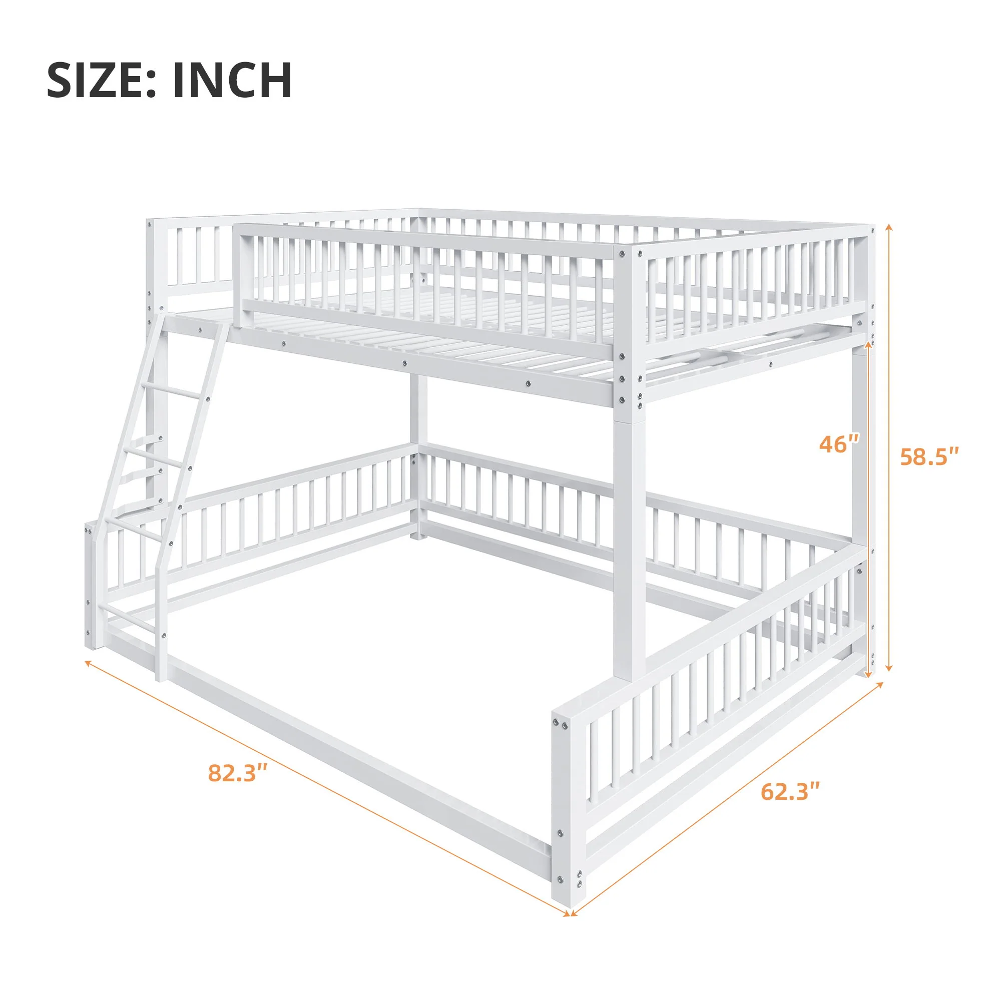Bunk Bed Frame With Ladder And Safety Guardrails - Image 5