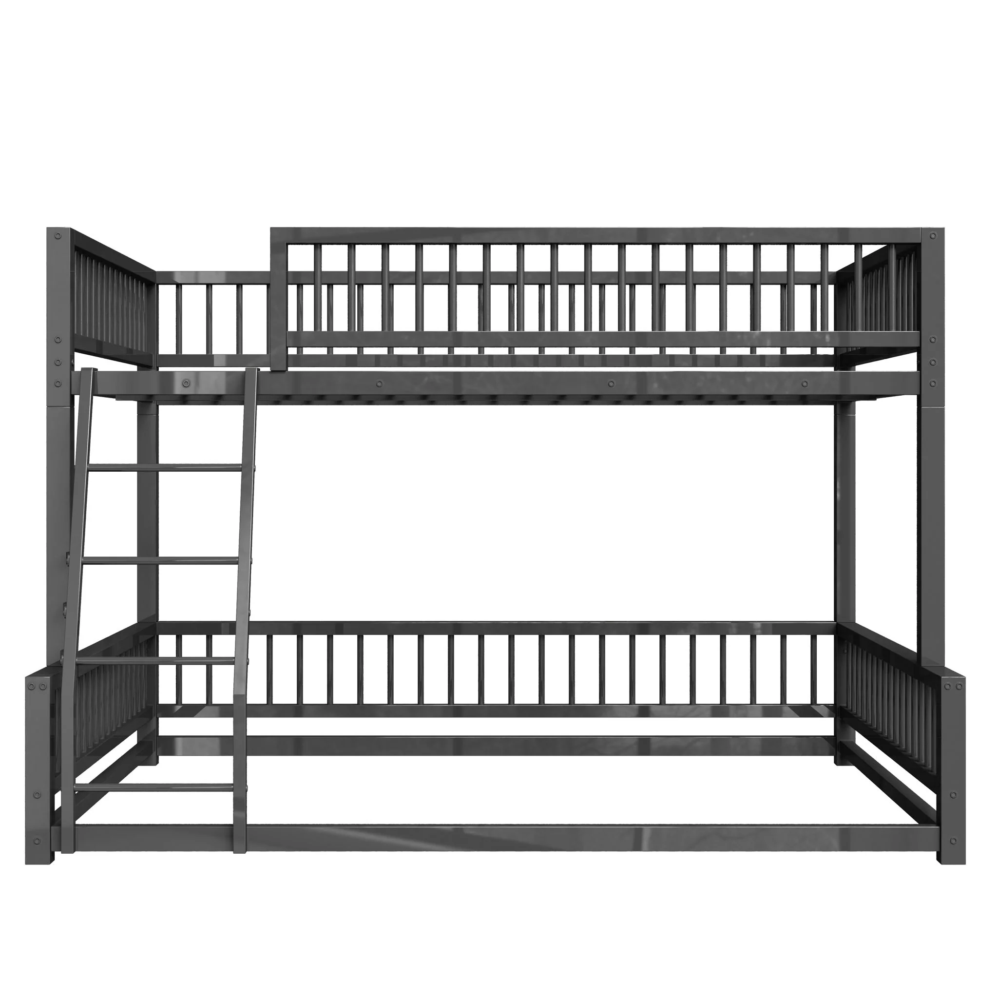 Bunk Bed Frame With Ladder And Safety Guardrails - Image 9