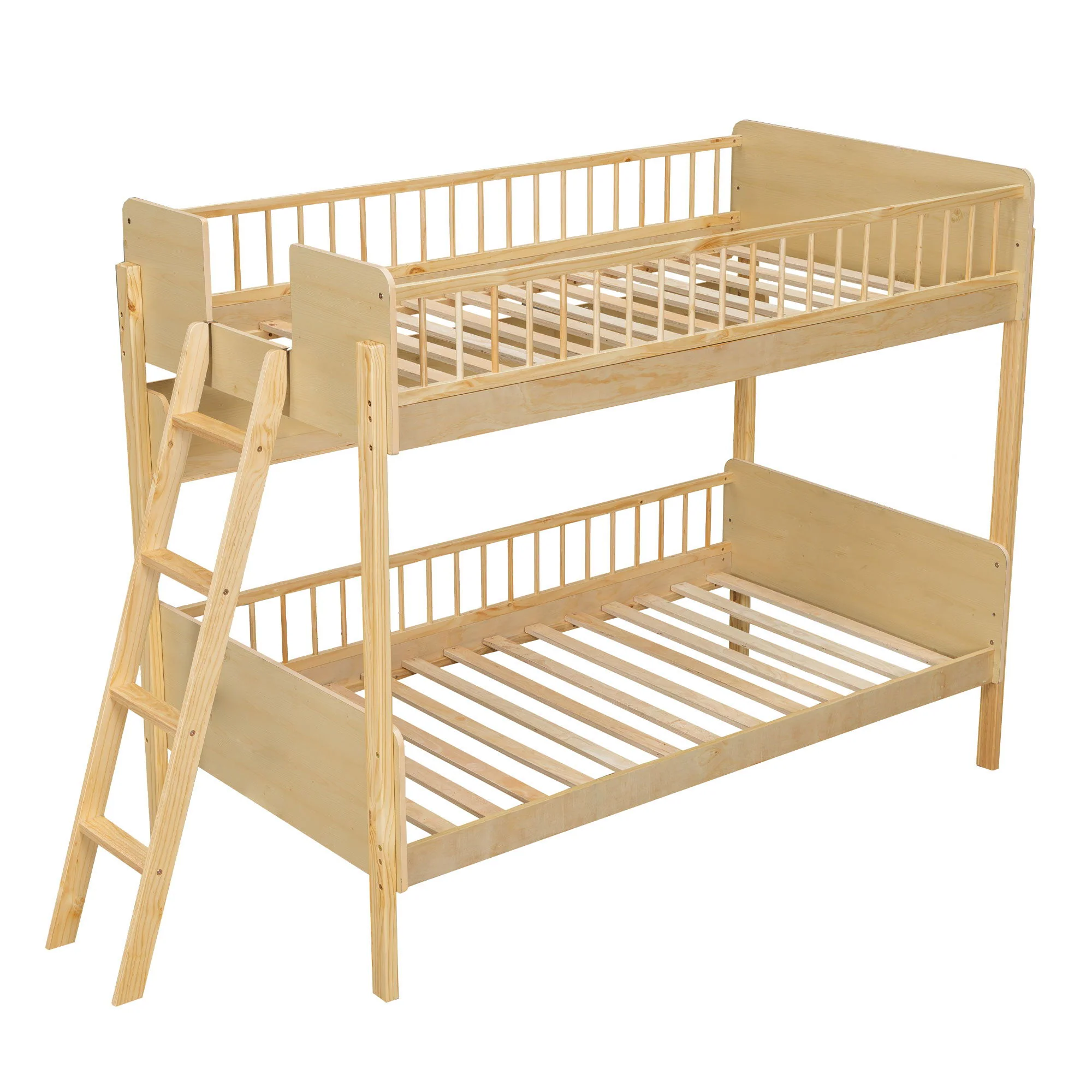 Bunk Bed With 3 Storage Shelves, Adjustable Ladder Left Or Right - Image 6
