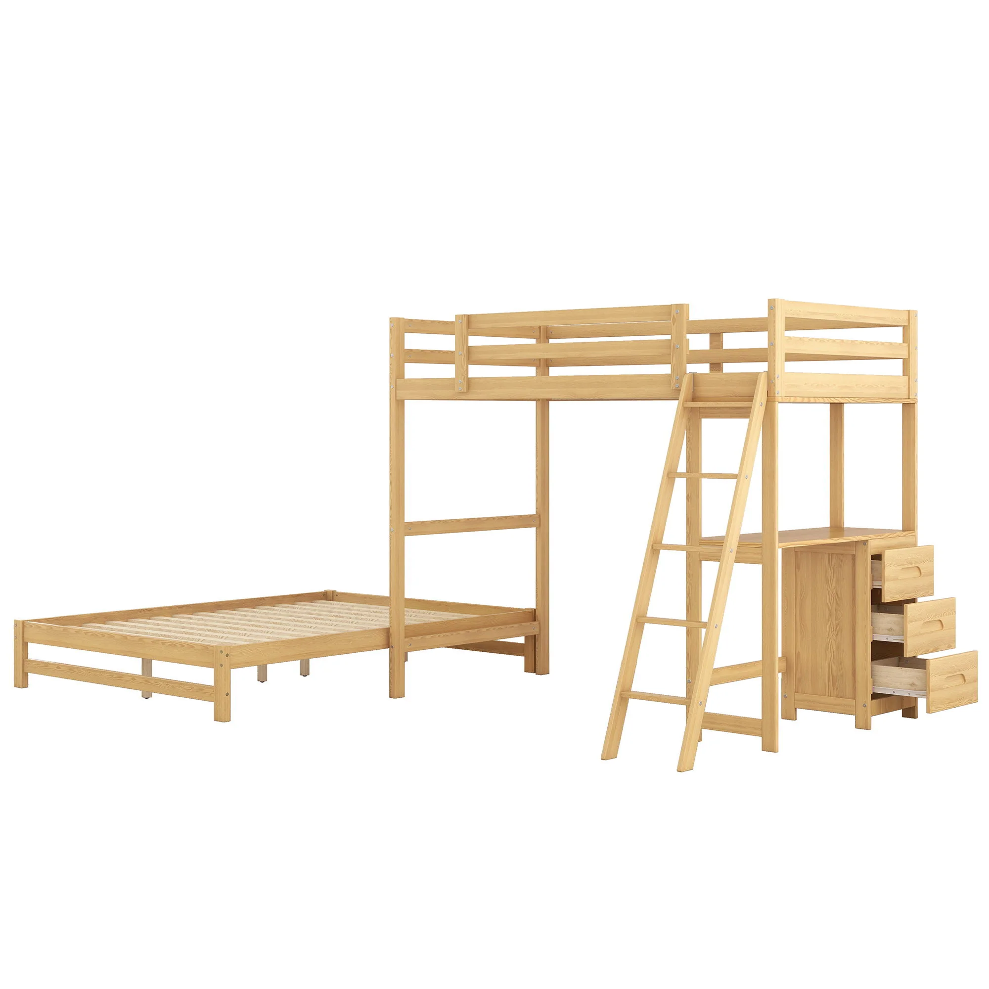 Bunk Bed With Built In Desk And 3 Drawers - Image 21