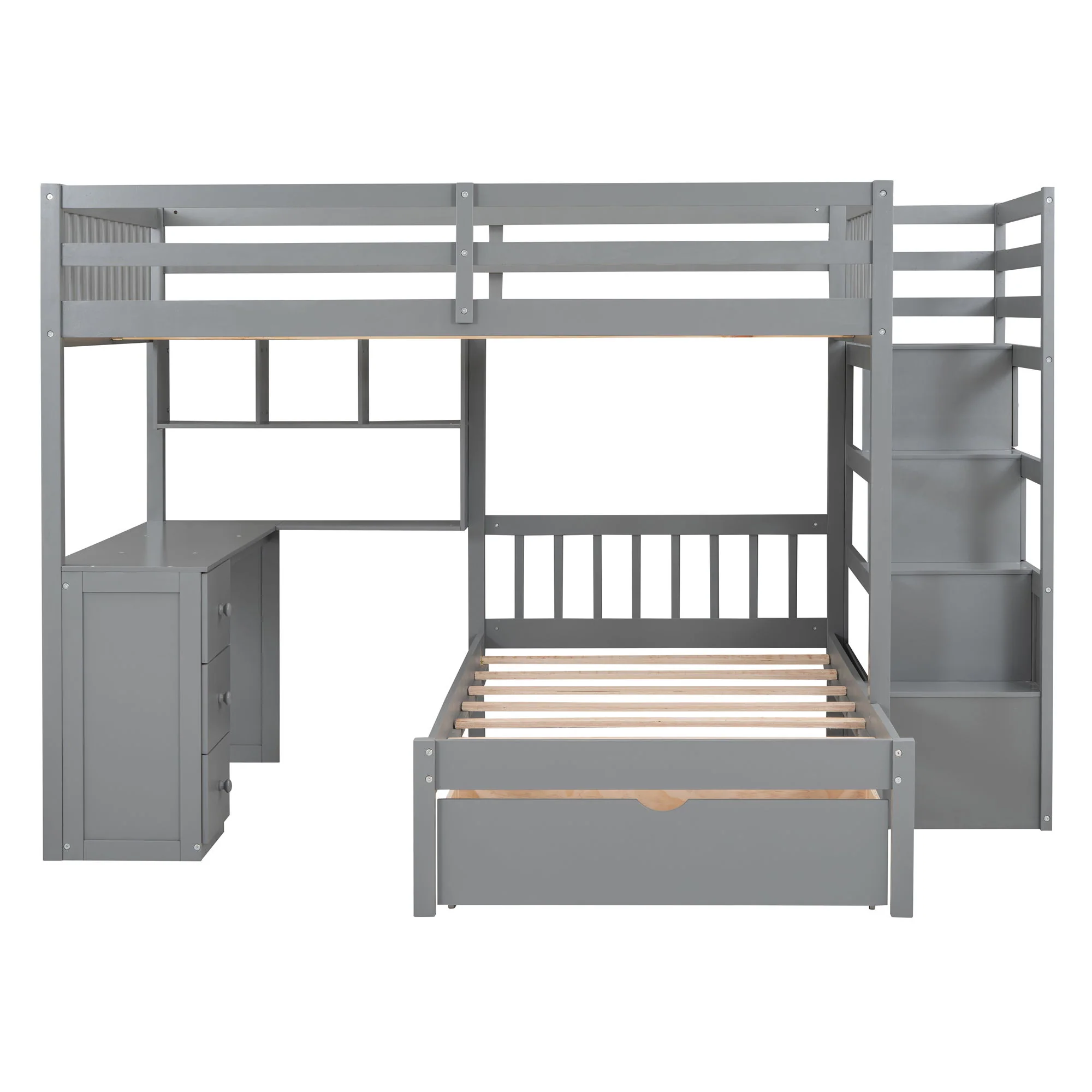 Bunk Bed With Desk, Drawers And Shelves - Image 6