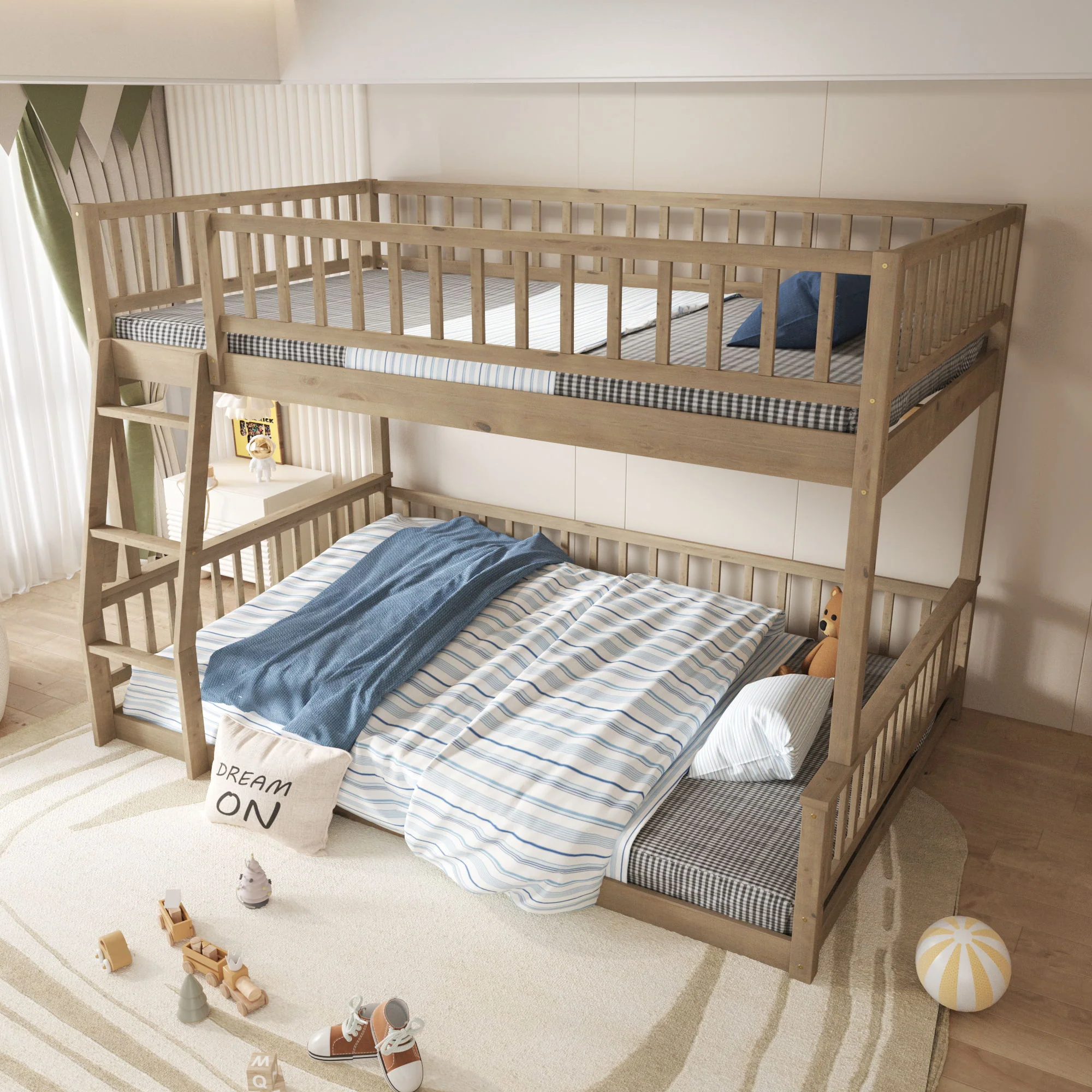 Bunk Bed With Ladder And Guardrails - Image 36