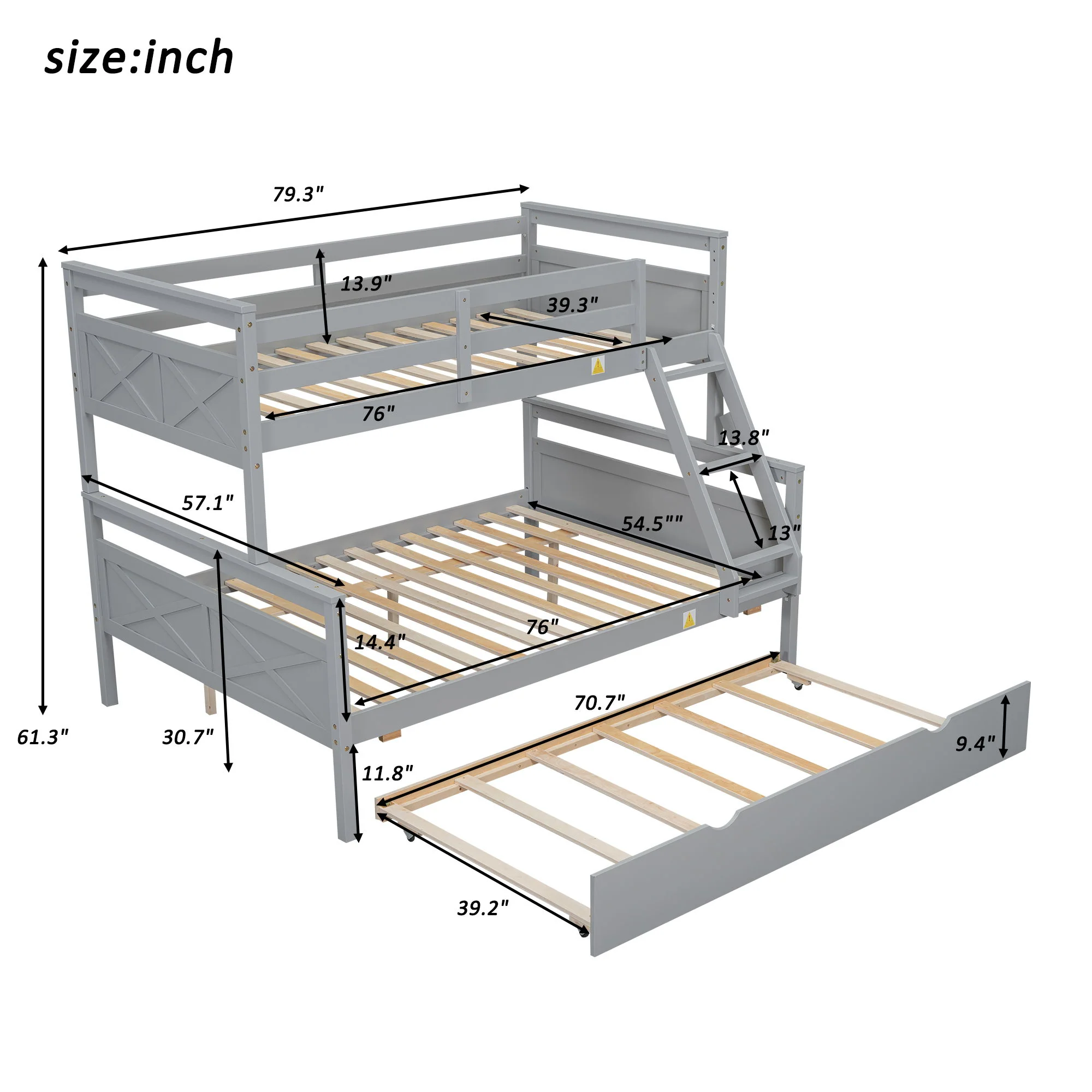 Bunk Bed With Ladder And Safety Guardrail - Image 18