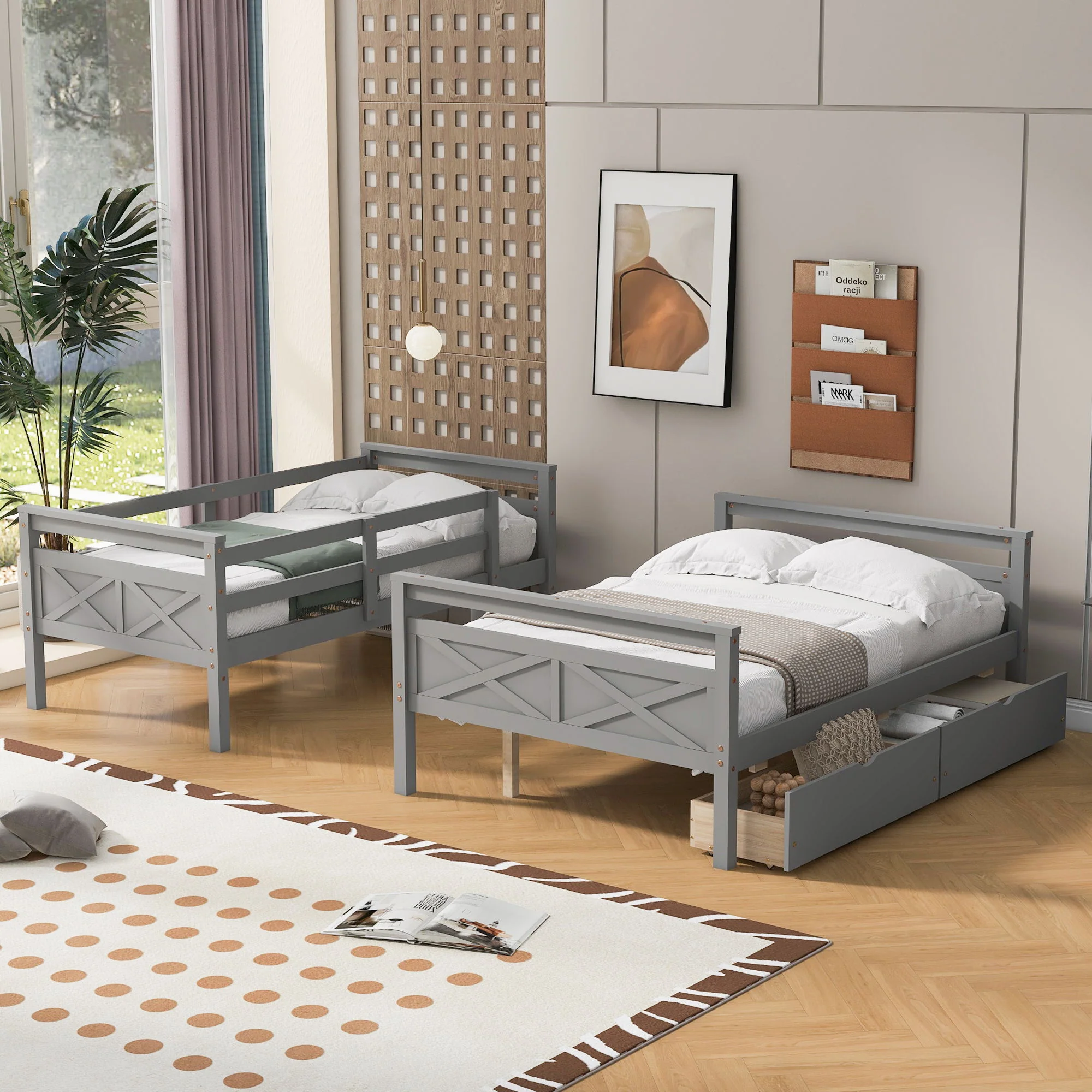 Bunk Bed With Ladder And Safety Guardrail - Image 32