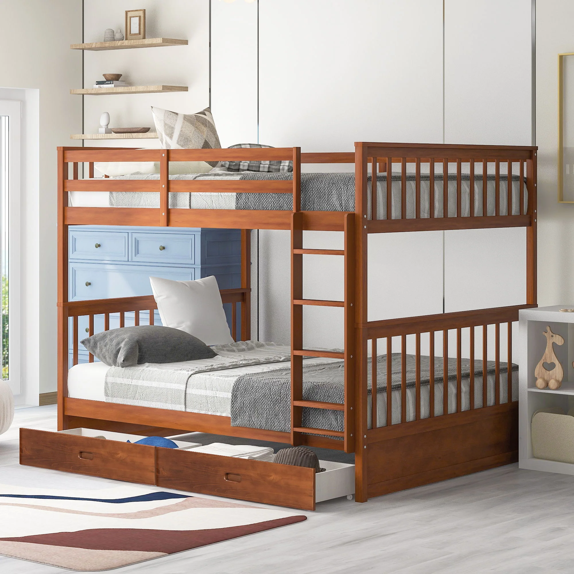 Bunk Bed With Ladders And 2 Storage Drawers - Image 6